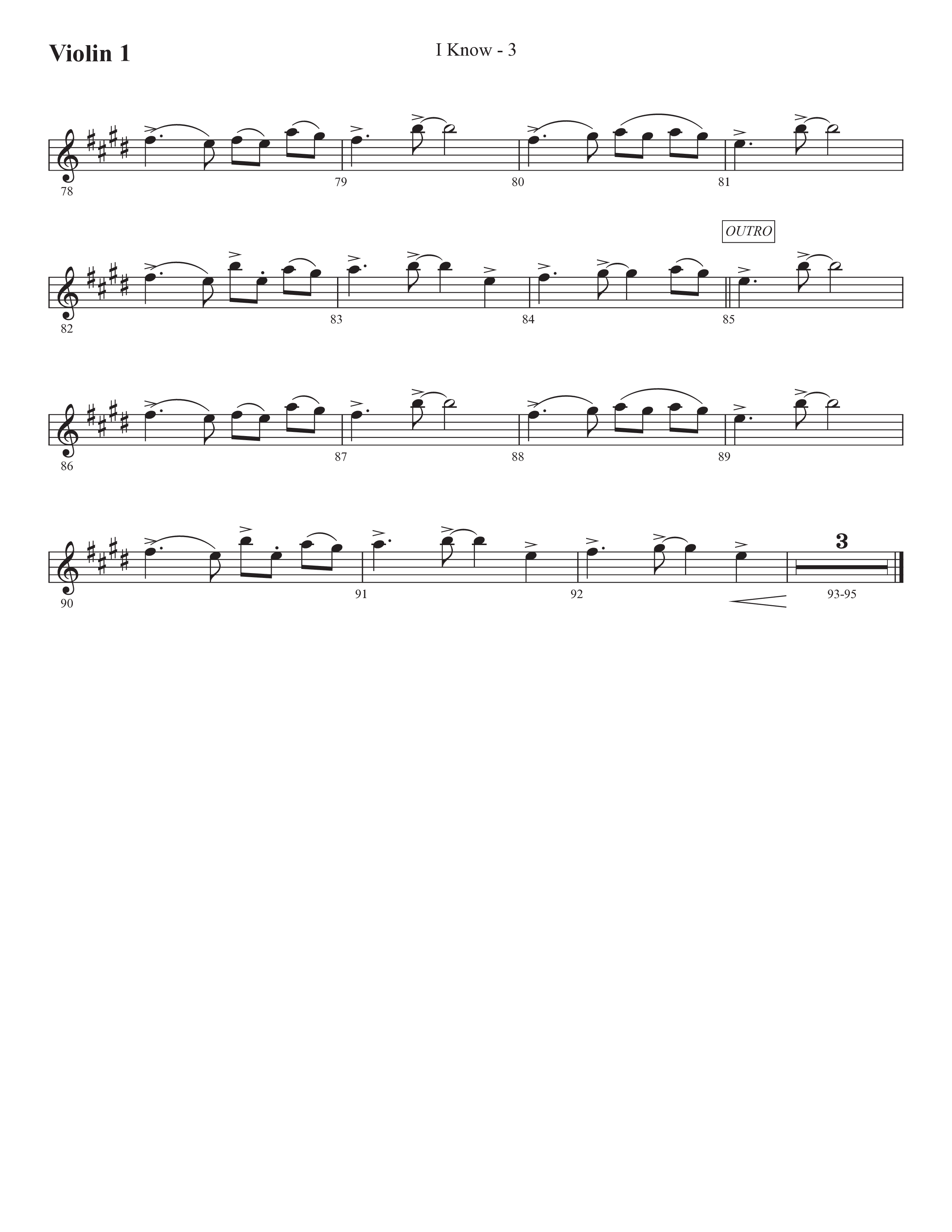 I Know (Choral Anthem SATB) Violin 1 (Prestonwood Worship / Prestonwood Choir / Arr. Jonathan Walker)