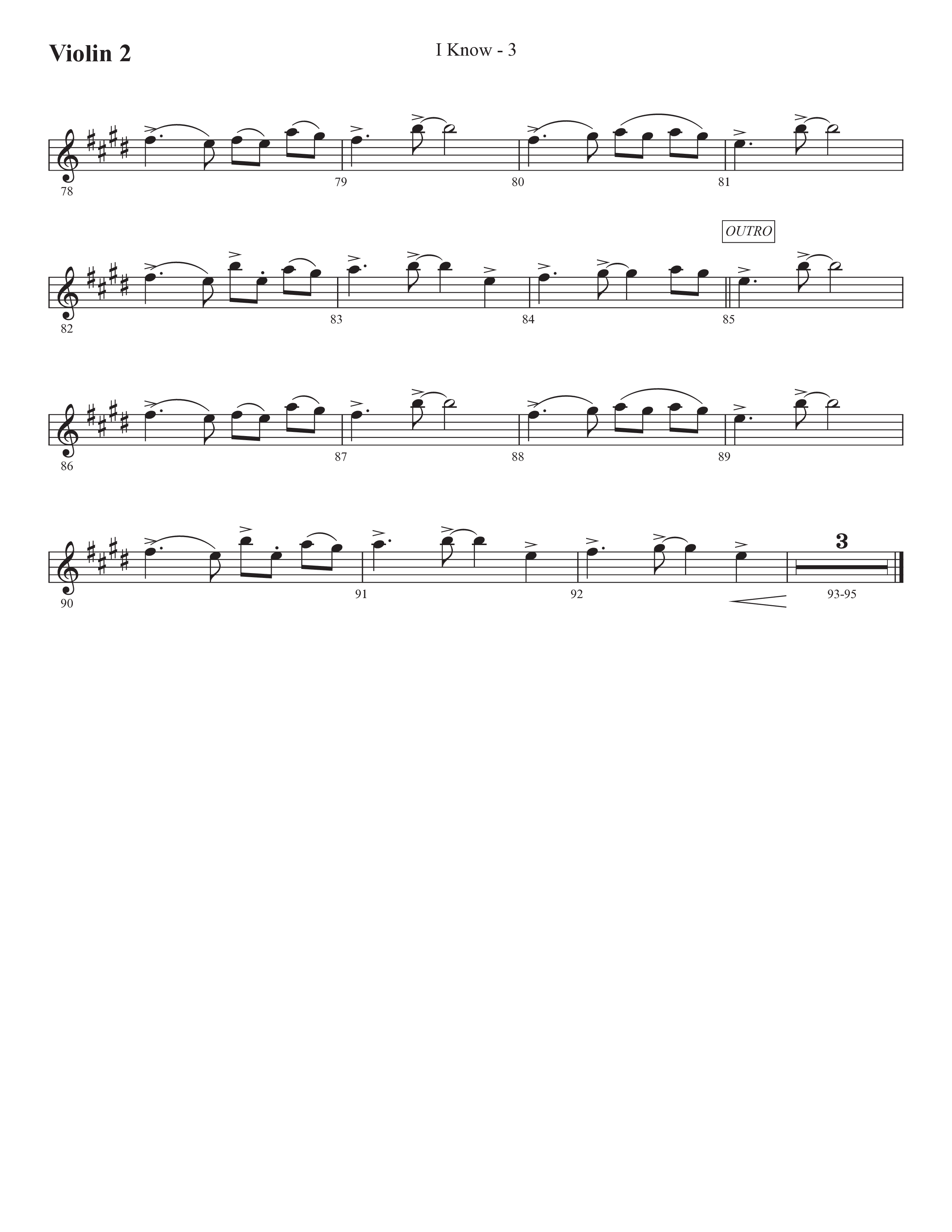 I Know (Choral Anthem SATB) Violin 2 (Prestonwood Worship / Prestonwood Choir / Arr. Jonathan Walker)