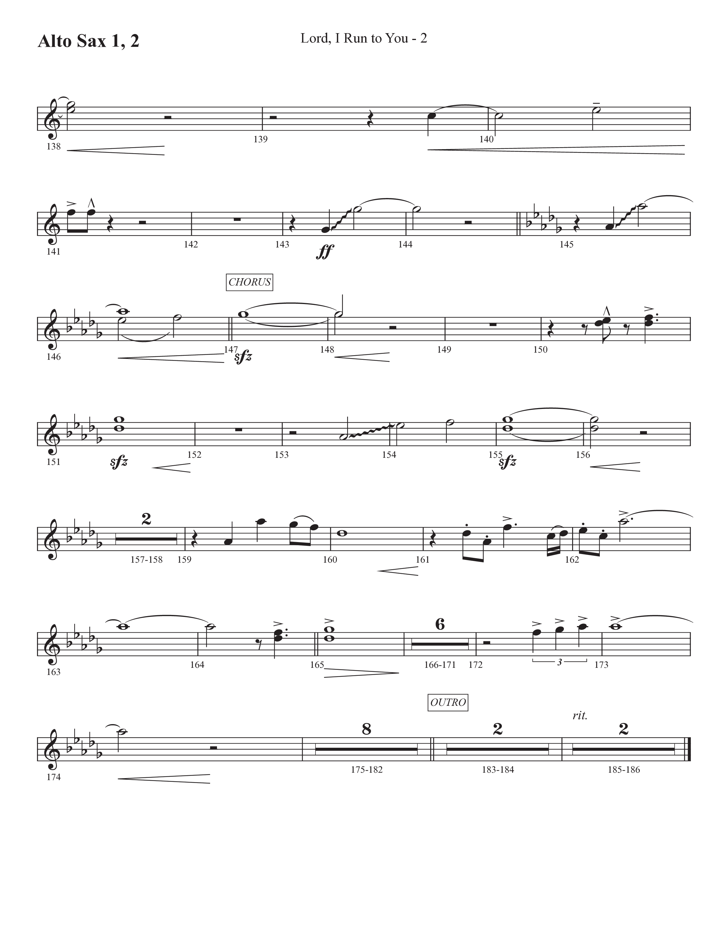 Lord I Run To You (Choral Anthem SATB) Alto Sax 1/2 (Prestonwood Worship / Prestonwood Choir / Arr. Michael Neale / Arr. Carson Wagner)