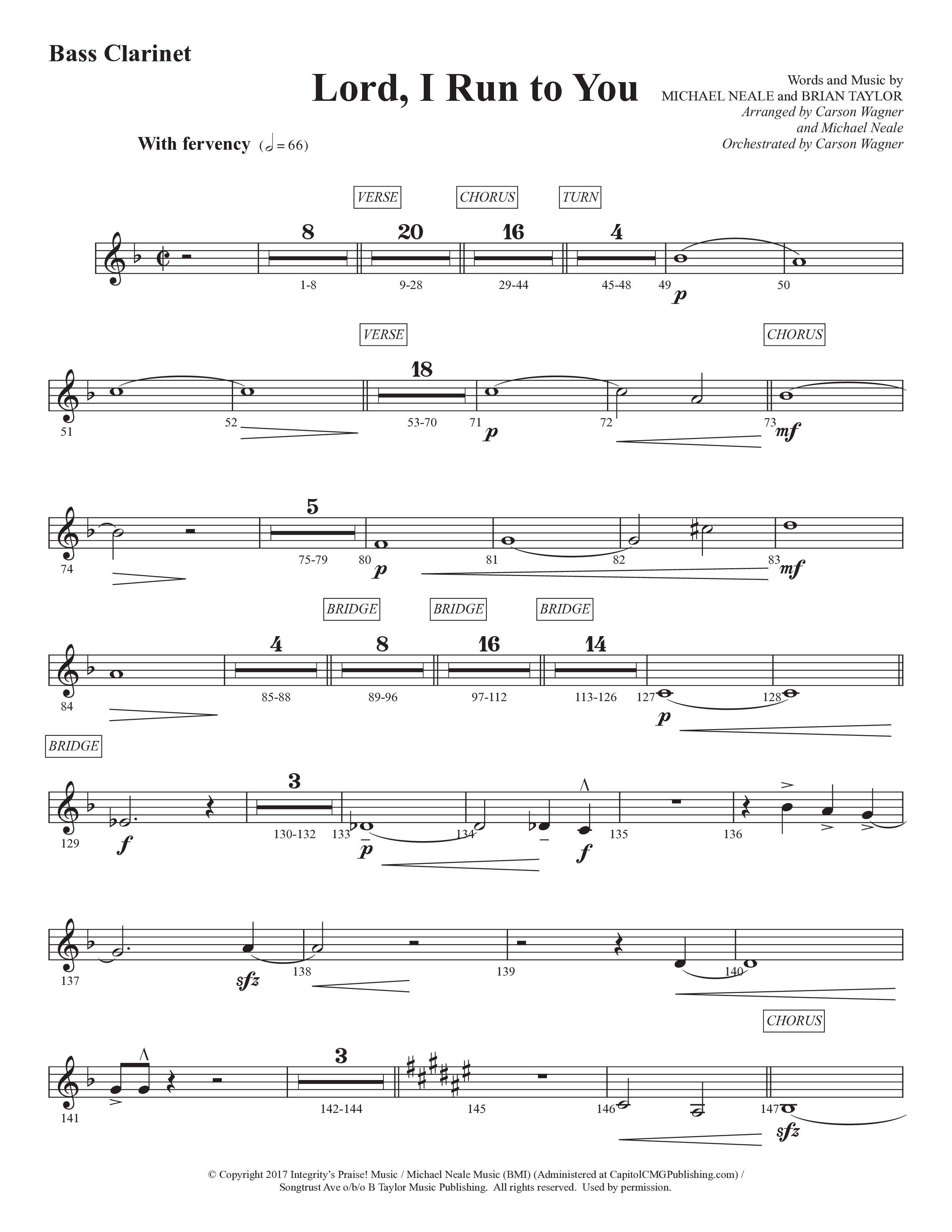 Lord I Run To You (Choral Anthem SATB) Bass Clarinet (Prestonwood Worship / Prestonwood Choir / Arr. Michael Neale / Arr. Carson Wagner)