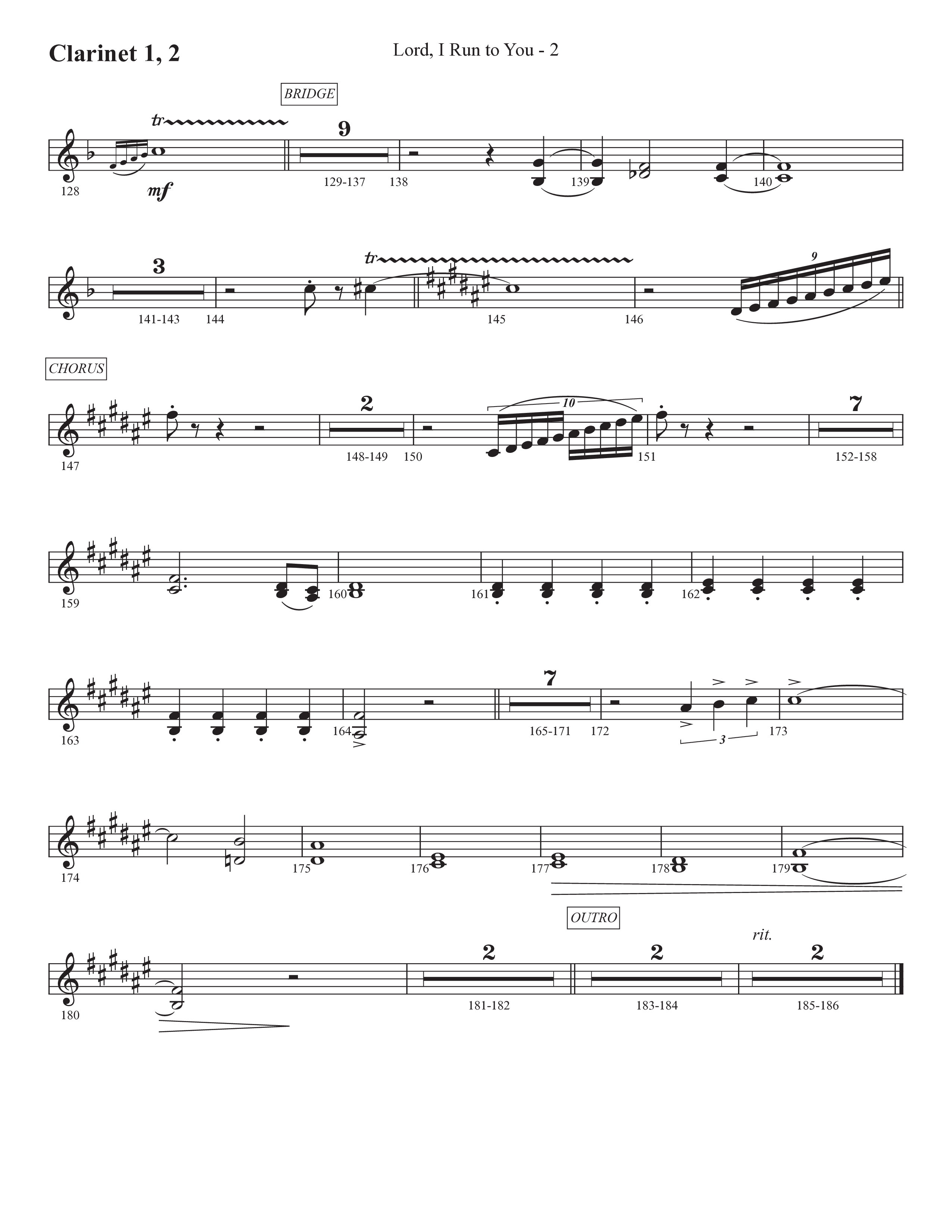 Lord I Run To You (Choral Anthem SATB) Clarinet 1/2 (Prestonwood Worship / Prestonwood Choir / Arr. Michael Neale / Arr. Carson Wagner)