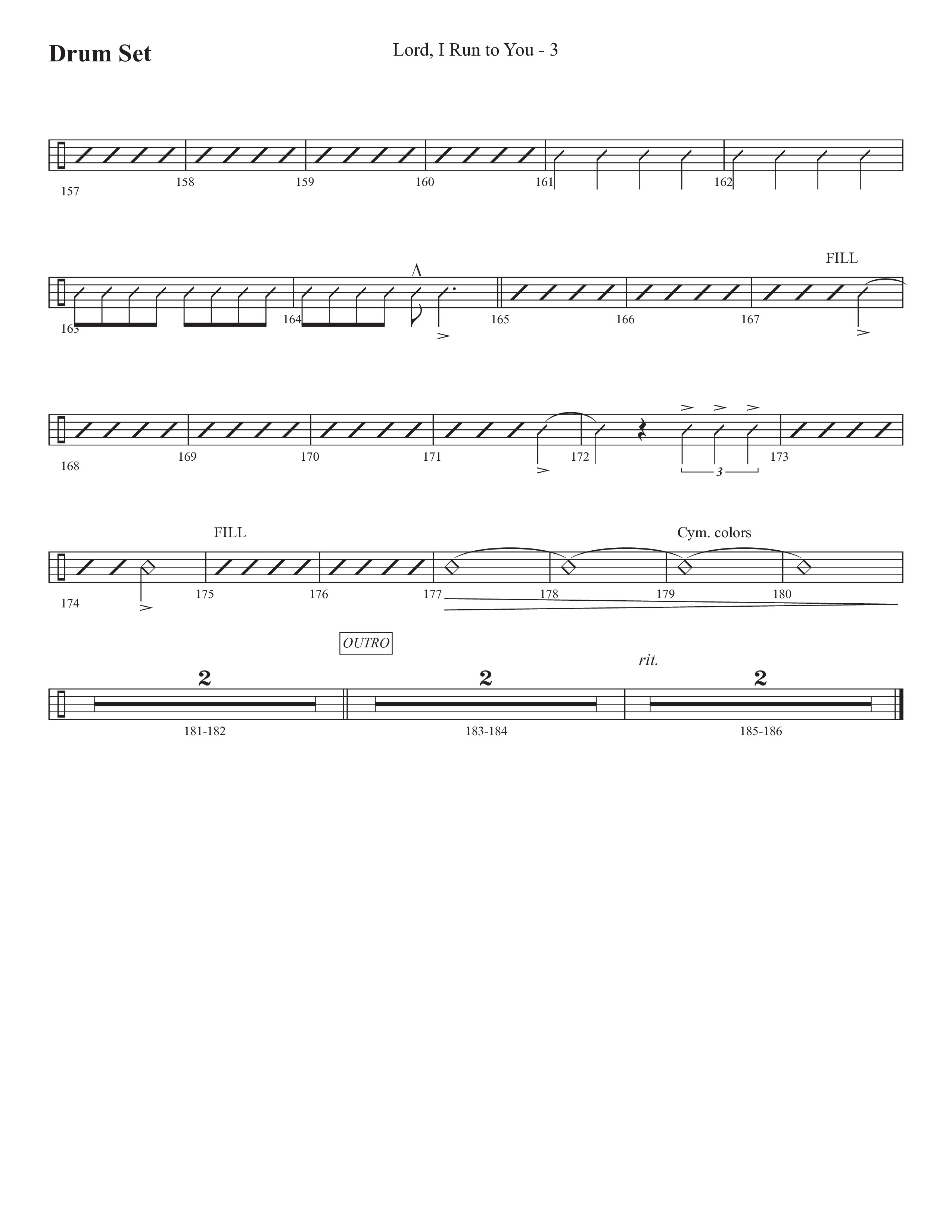 Lord I Run To You (Choral Anthem SATB) Drum Set (Prestonwood Worship / Prestonwood Choir / Arr. Michael Neale / Arr. Carson Wagner)