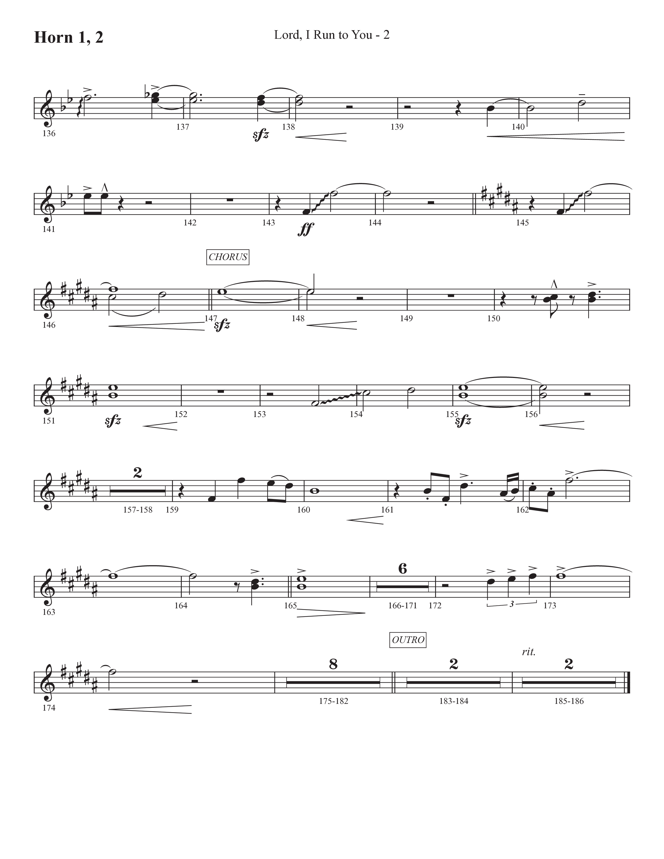 Lord I Run To You (Choral Anthem SATB) French Horn 1/2 (Prestonwood Worship / Prestonwood Choir / Arr. Michael Neale / Arr. Carson Wagner)