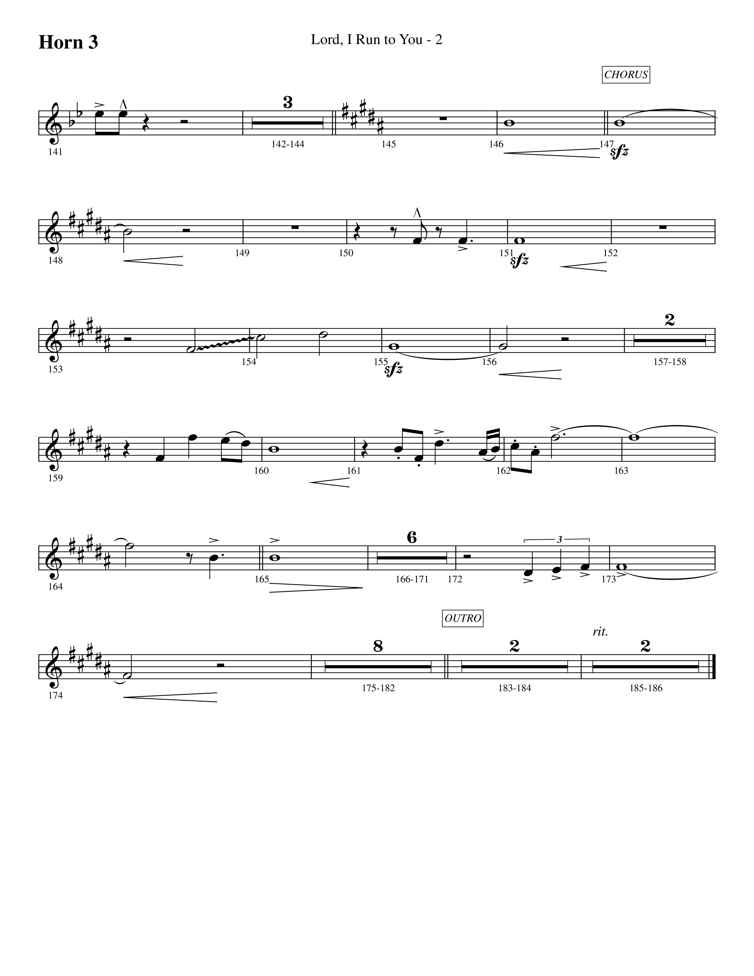 Lord I Run To You (Choral Anthem SATB) French Horn 3 (Prestonwood Worship / Prestonwood Choir / Arr. Michael Neale / Arr. Carson Wagner)