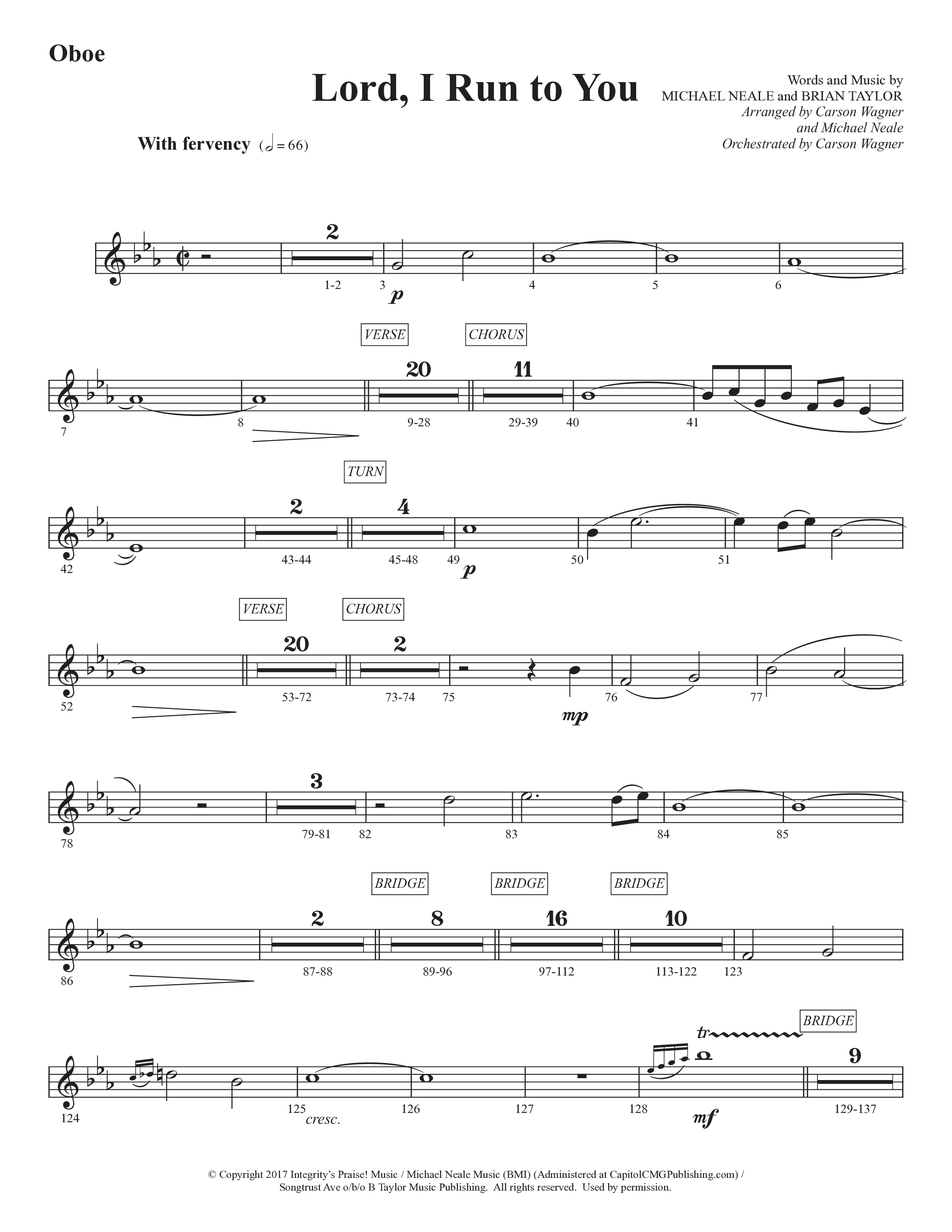 Lord I Run To You (Choral Anthem SATB) Oboe (Prestonwood Worship / Prestonwood Choir / Arr. Michael Neale / Arr. Carson Wagner)