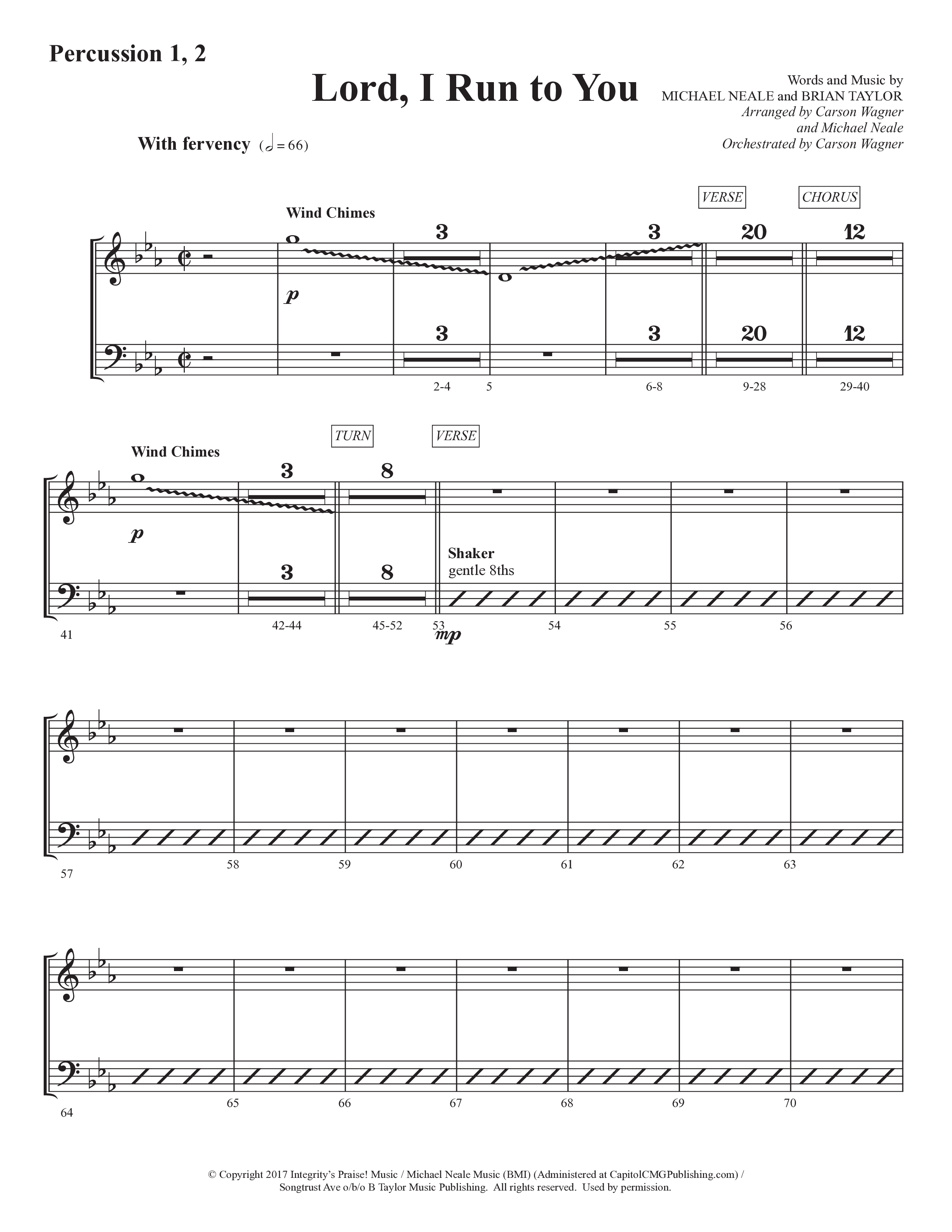 Lord I Run To You (Choral Anthem SATB) Percussion 1/2 (Prestonwood Worship / Prestonwood Choir / Arr. Michael Neale / Arr. Carson Wagner)