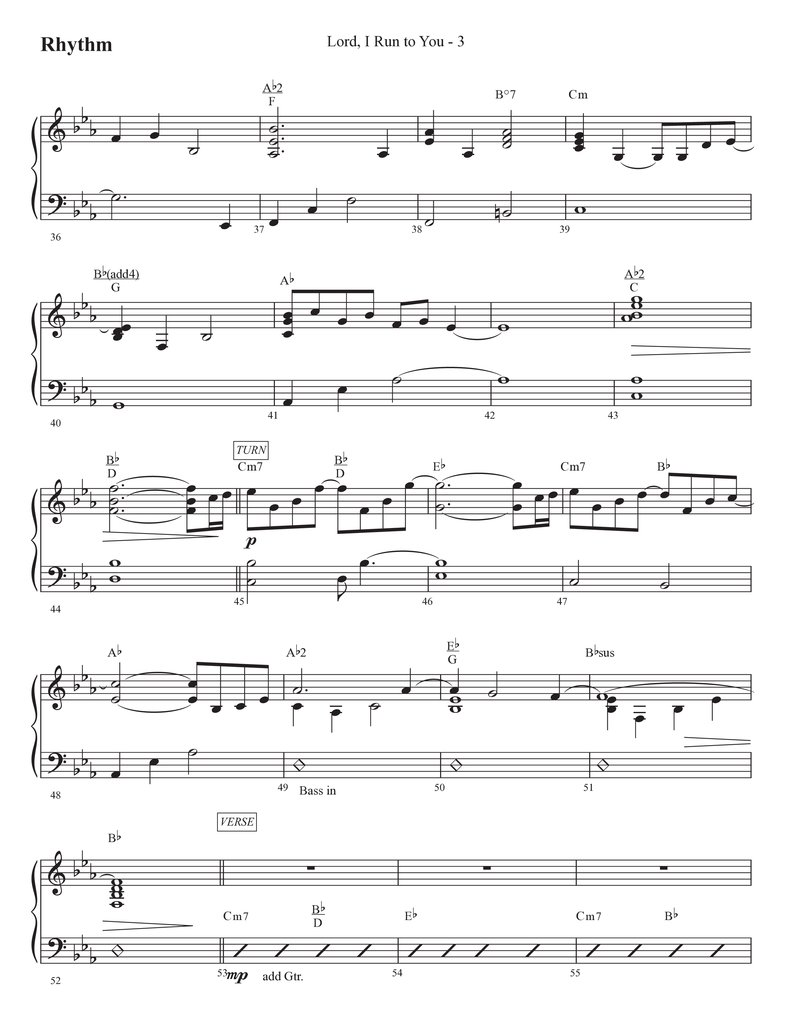 Lord I Run To You (Choral Anthem SATB) Rhythm Chart (Prestonwood Worship / Prestonwood Choir / Arr. Michael Neale / Arr. Carson Wagner)