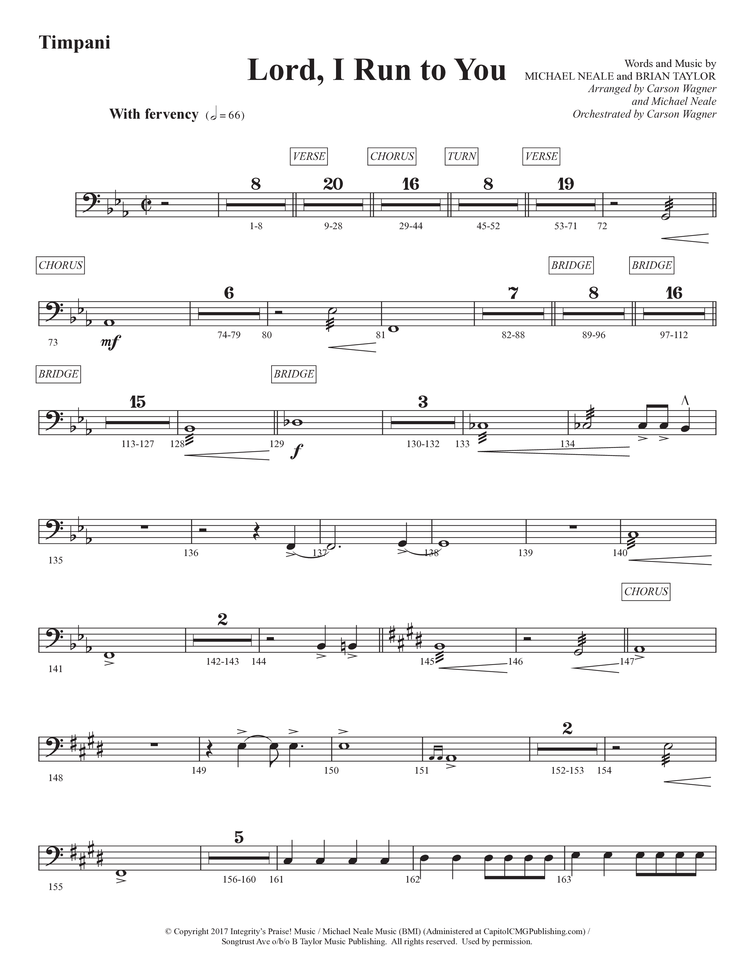 Lord I Run To You (Choral Anthem SATB) Timpani (Prestonwood Worship / Prestonwood Choir / Arr. Michael Neale / Arr. Carson Wagner)