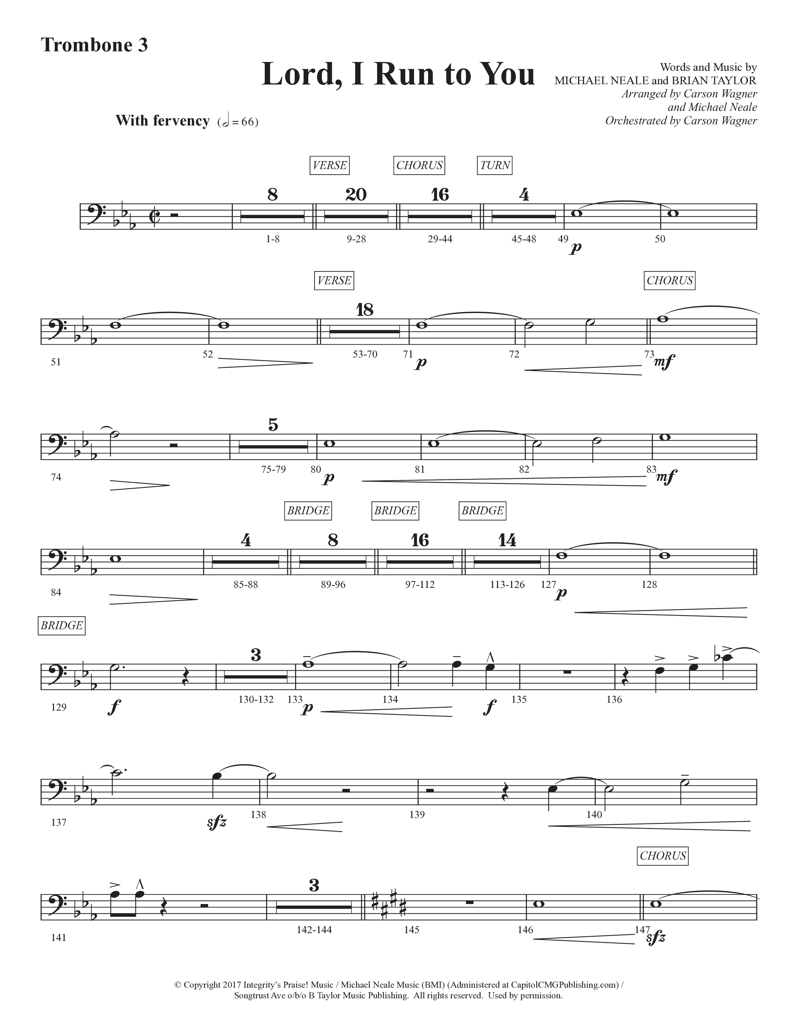 Lord I Run To You (Choral Anthem SATB) Trombone 3 (Prestonwood Worship / Prestonwood Choir / Arr. Michael Neale / Arr. Carson Wagner)
