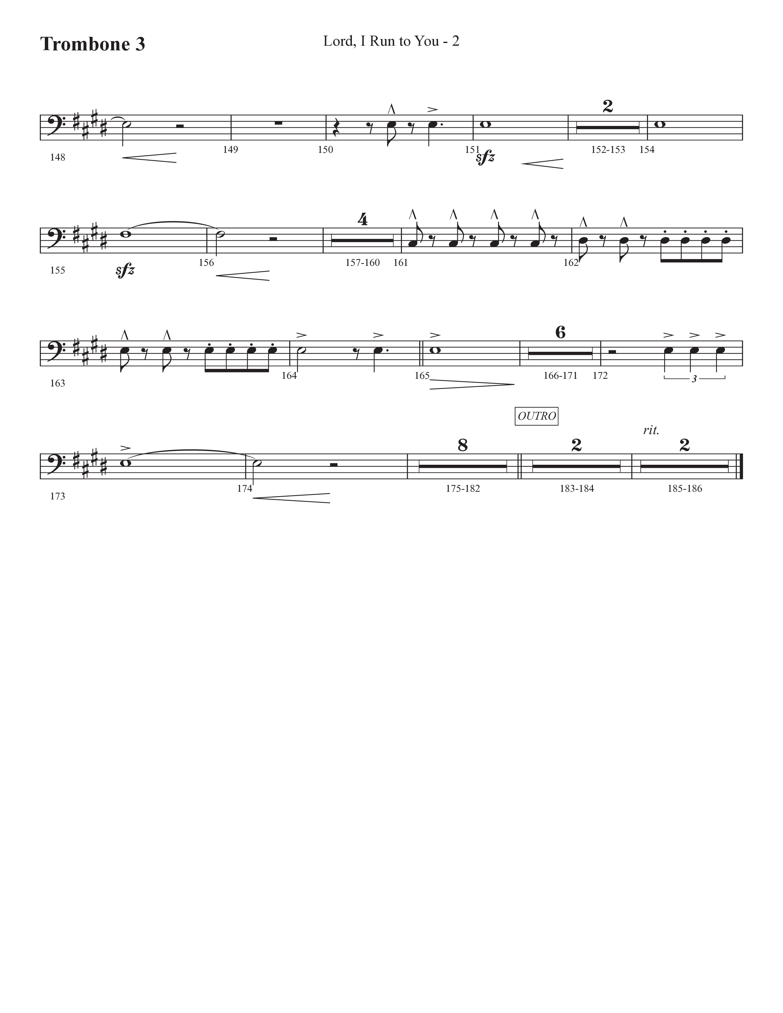 Lord I Run To You (Choral Anthem SATB) Trombone 3 (Prestonwood Worship / Prestonwood Choir / Arr. Michael Neale / Arr. Carson Wagner)