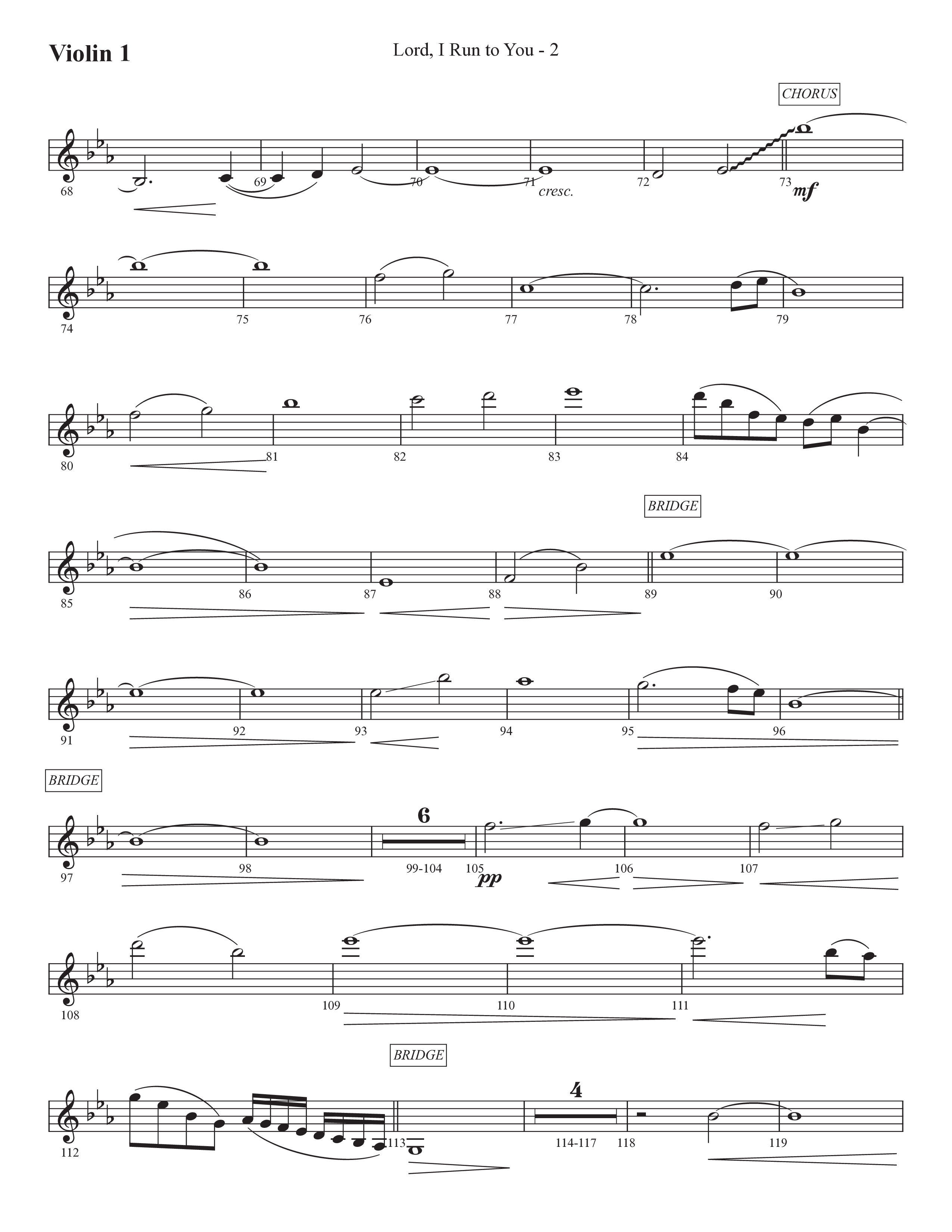 Lord I Run To You (Choral Anthem SATB) Violin 1 (Prestonwood Worship / Prestonwood Choir / Arr. Michael Neale / Arr. Carson Wagner)