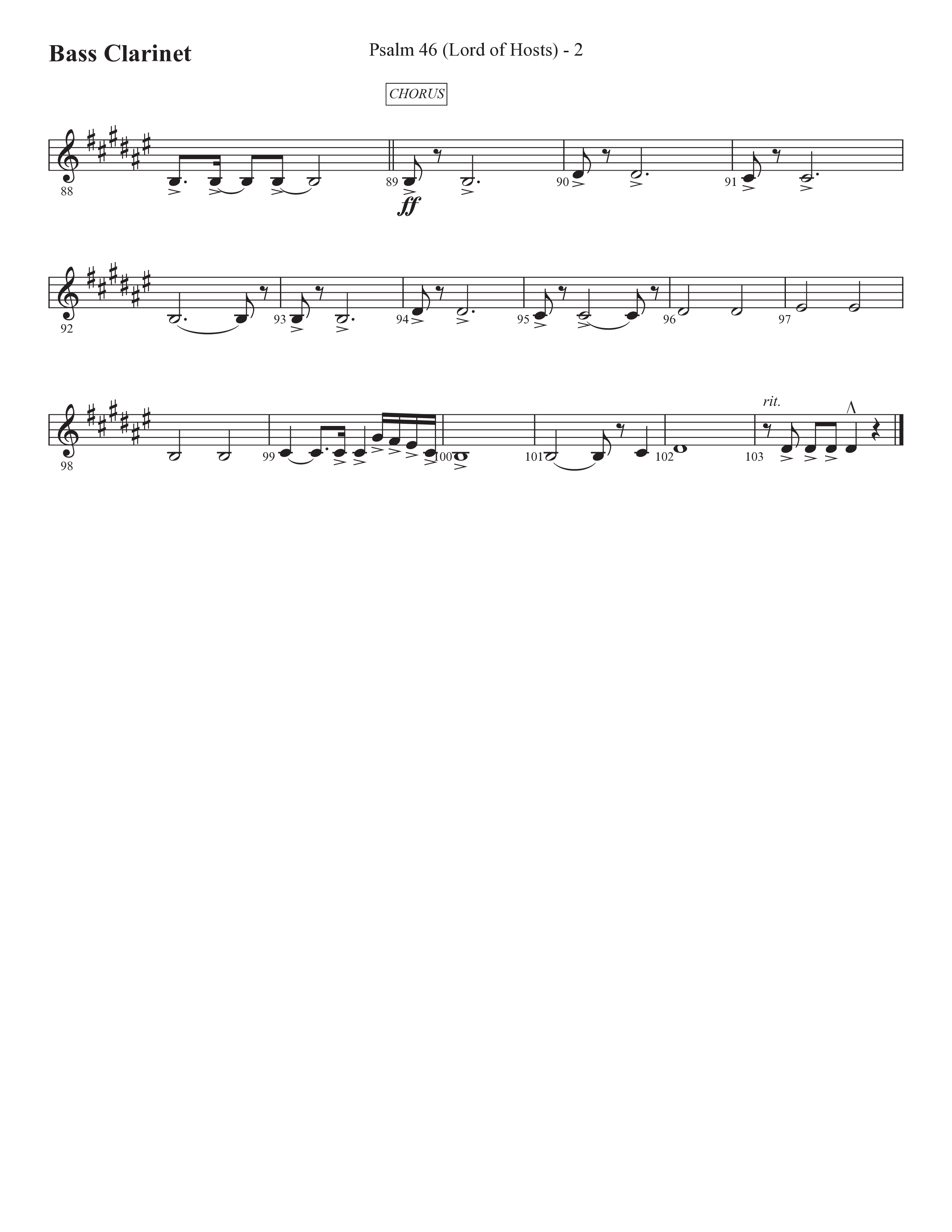 Psalm 46 (Lord Of Hosts) (Choral Anthem SATB) Bass Clarinet (Prestonwood Worship / Prestonwood Choir / Arr. Jonathan Walker)