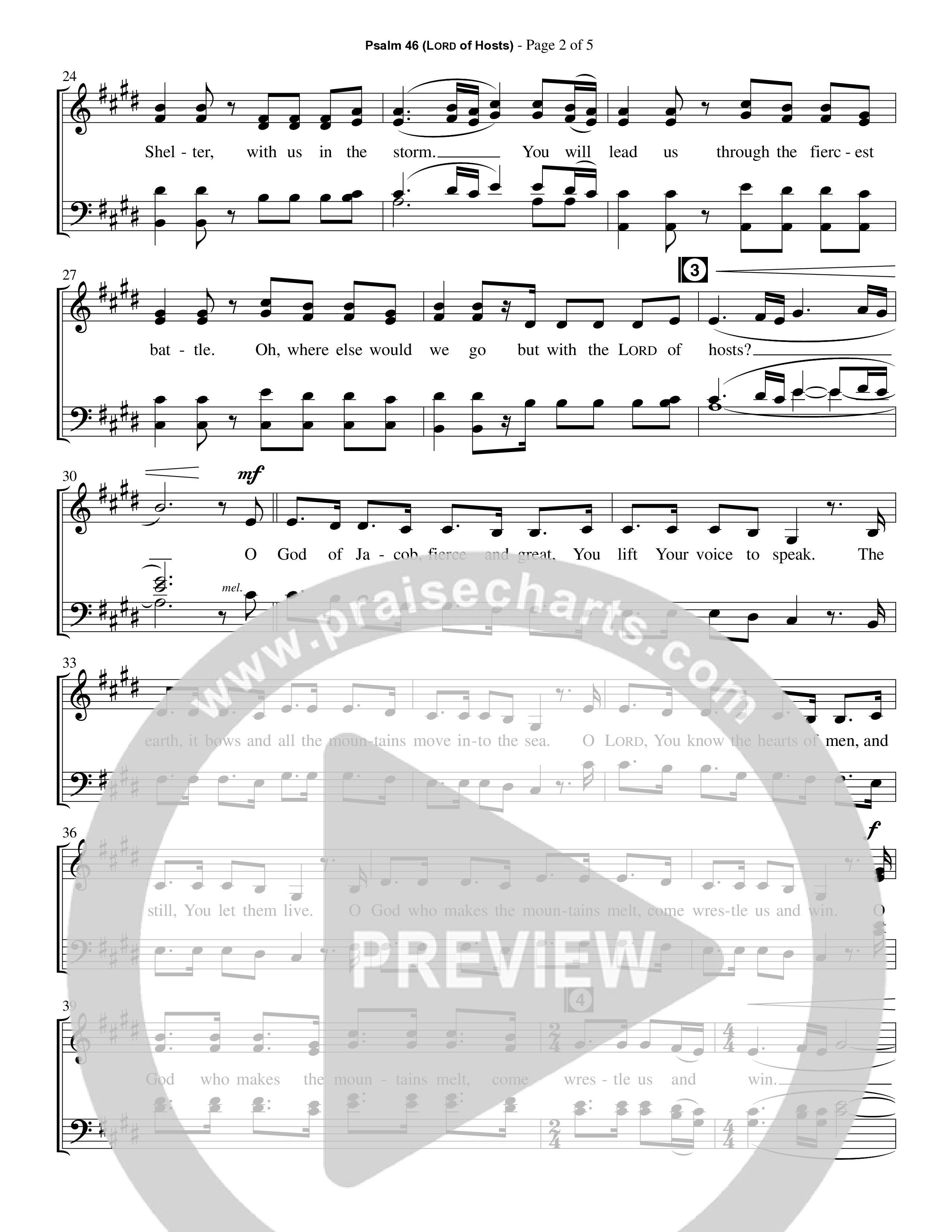 Psalm 46 (Lord Of Hosts) (Choral Anthem SATB) Choir Sheet CH (Prestonwood Worship / Prestonwood Choir / Arr. Jonathan Walker)