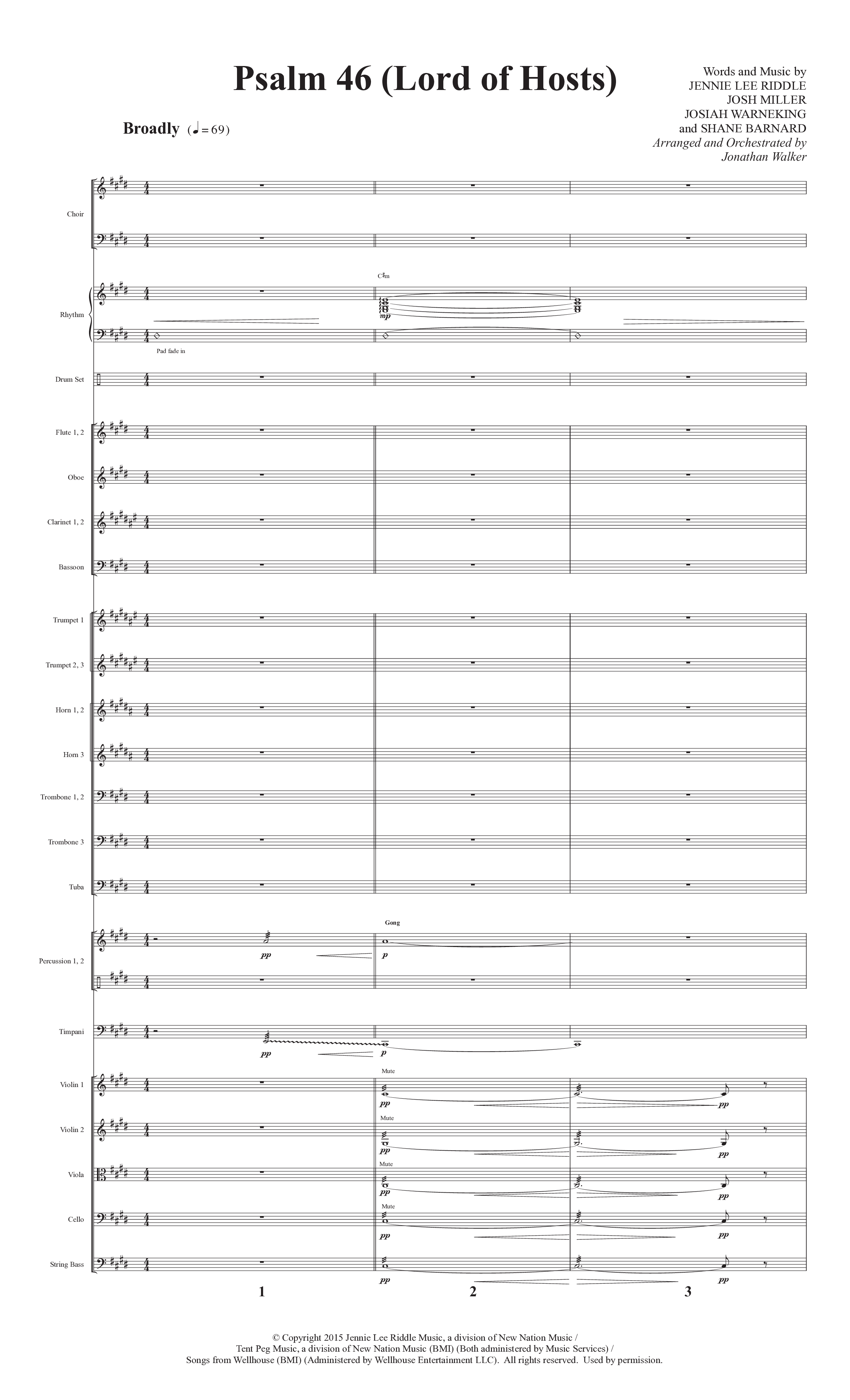 Psalm 46 (Lord Of Hosts) (Choral Anthem SATB) Conductor's Score (Prestonwood Worship / Prestonwood Choir / Arr. Jonathan Walker)