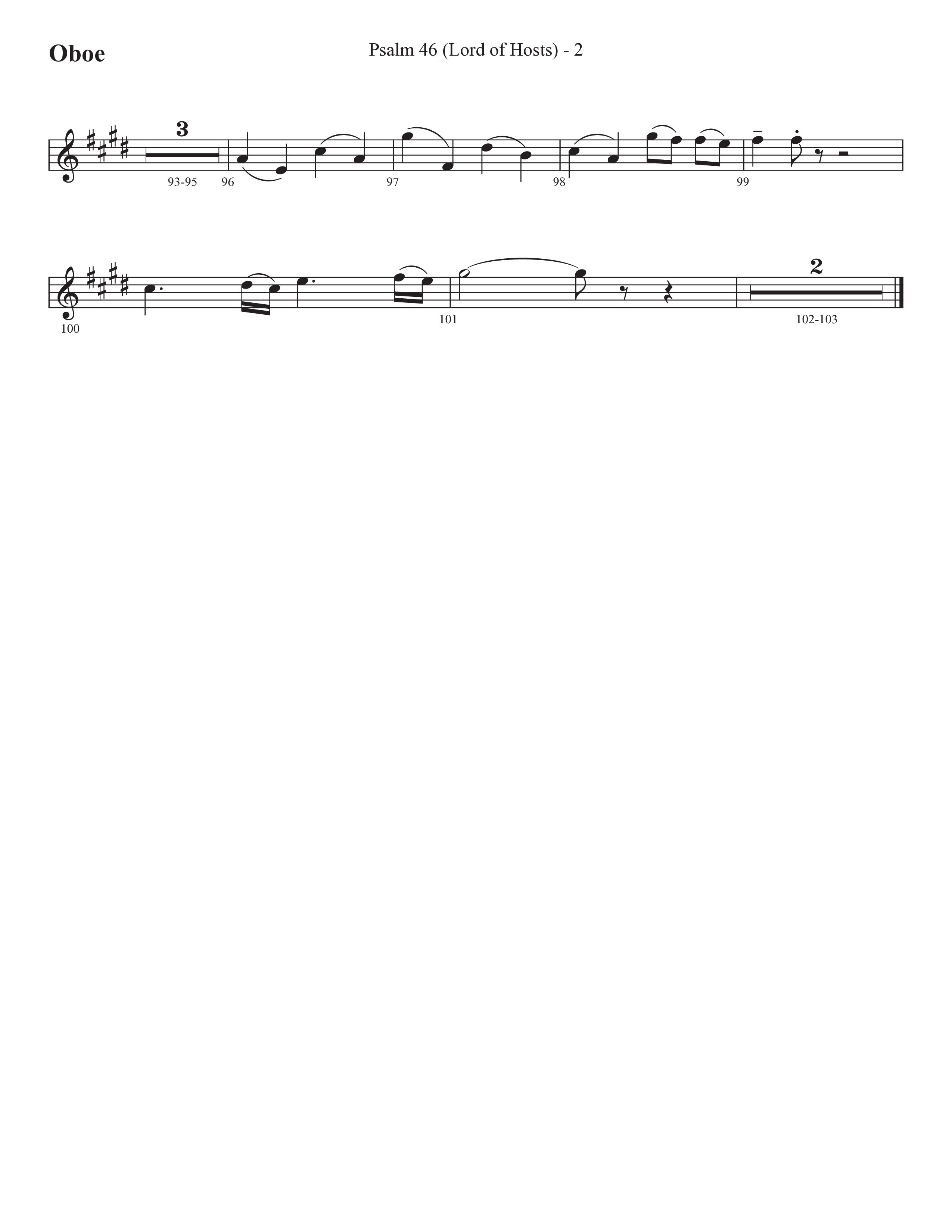 Psalm 46 (Lord Of Hosts) (Choral Anthem SATB) Oboe (Prestonwood Worship / Prestonwood Choir / Arr. Jonathan Walker)