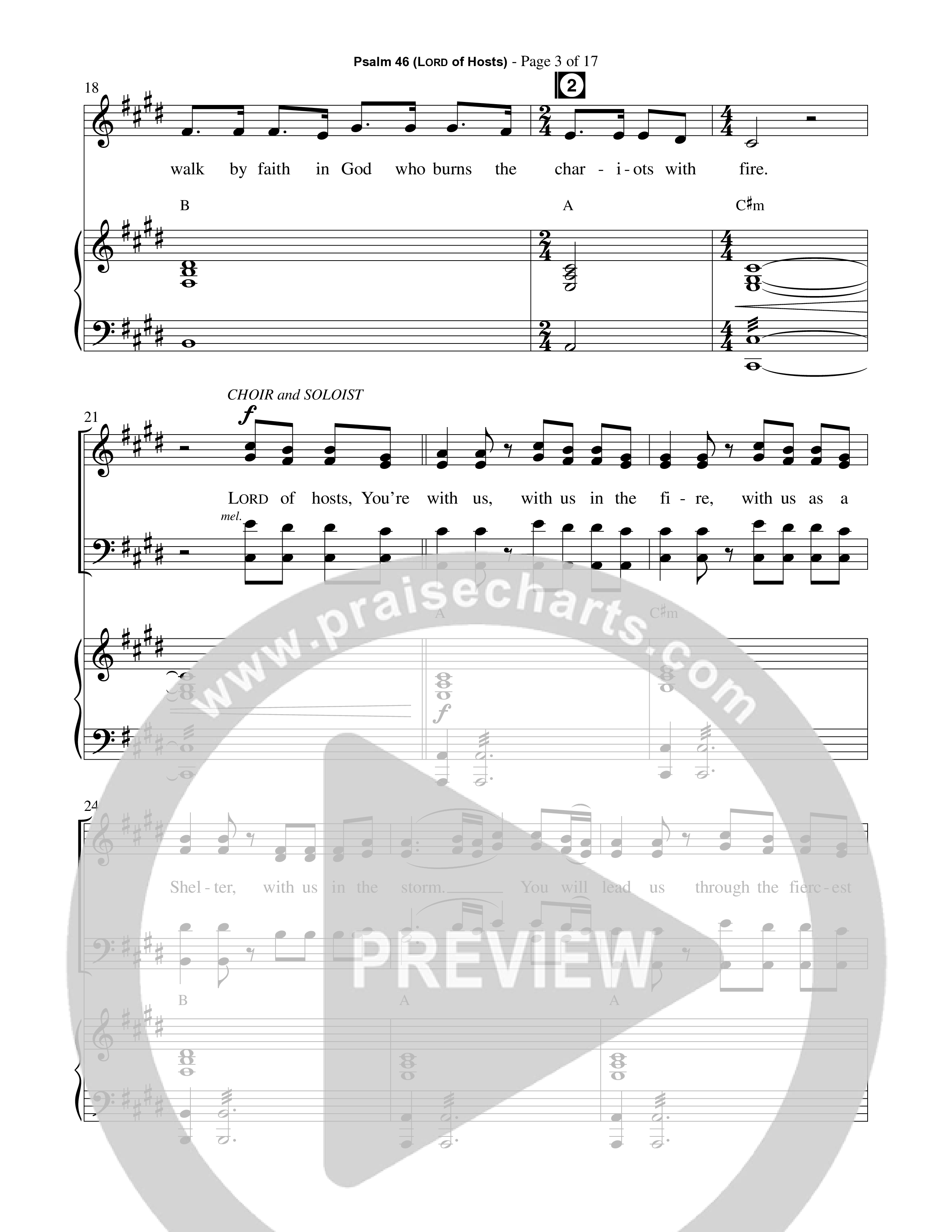 Psalm 46 (Lord Of Hosts) (Choral Anthem SATB) Octavo (Vocals & Piano) (Prestonwood Worship / Prestonwood Choir / Arr. Jonathan Walker)