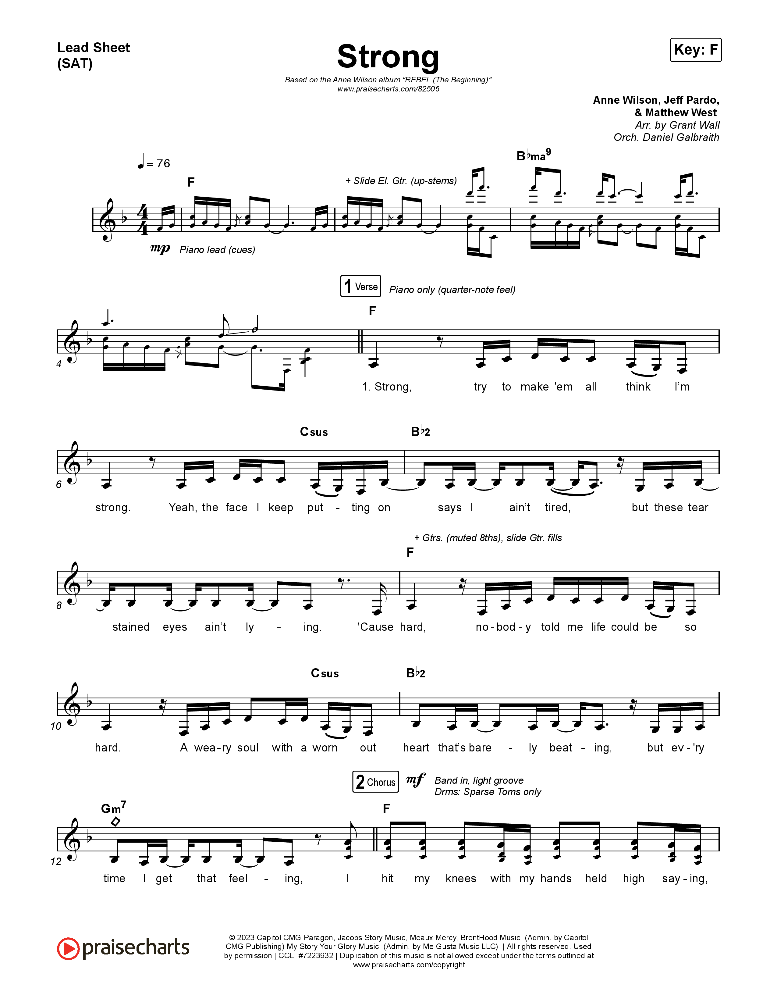 Strong Lead Sheet (SAT) (Anne Wilson)
