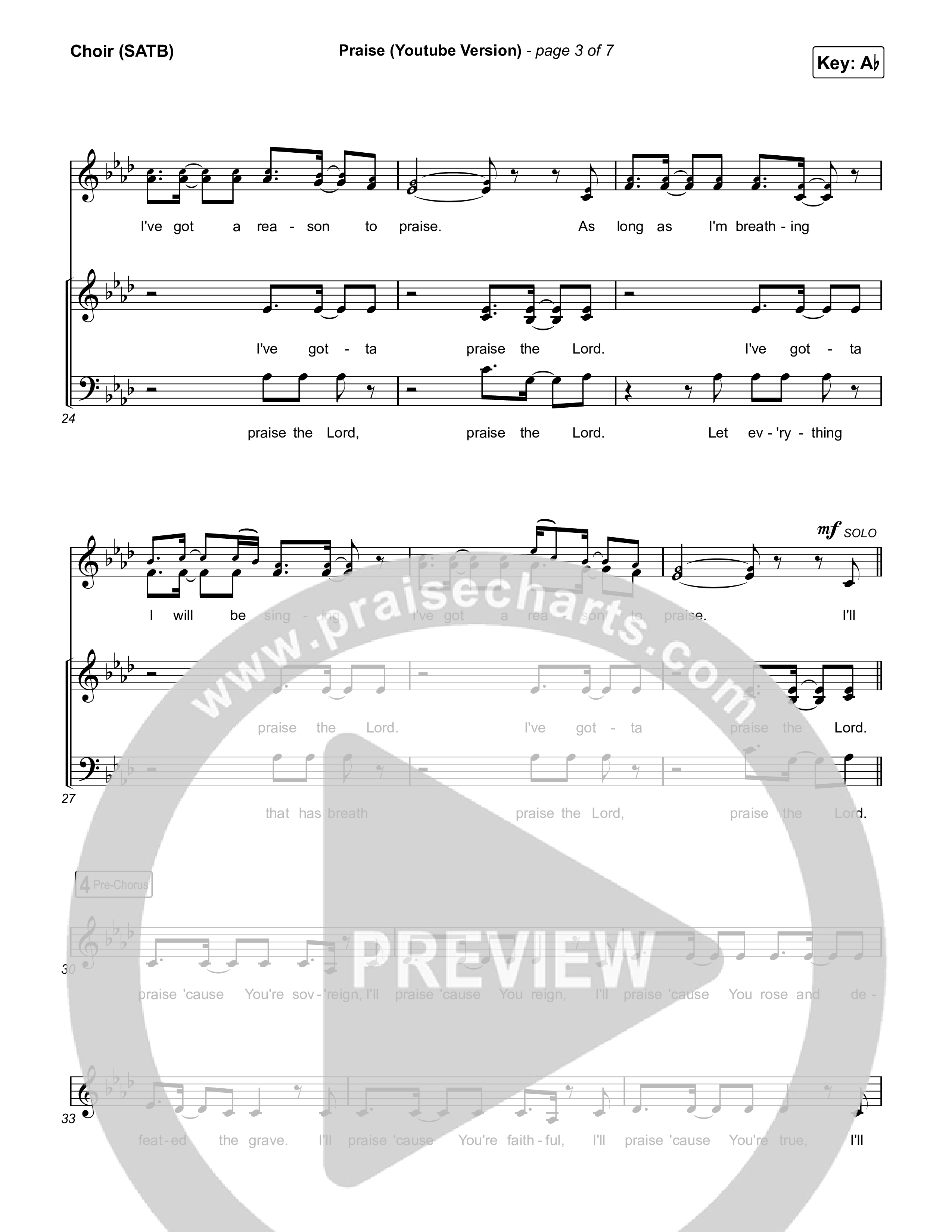 Praise Choir Sheet (SATB) (Elevation Worship / Elevation Choir)