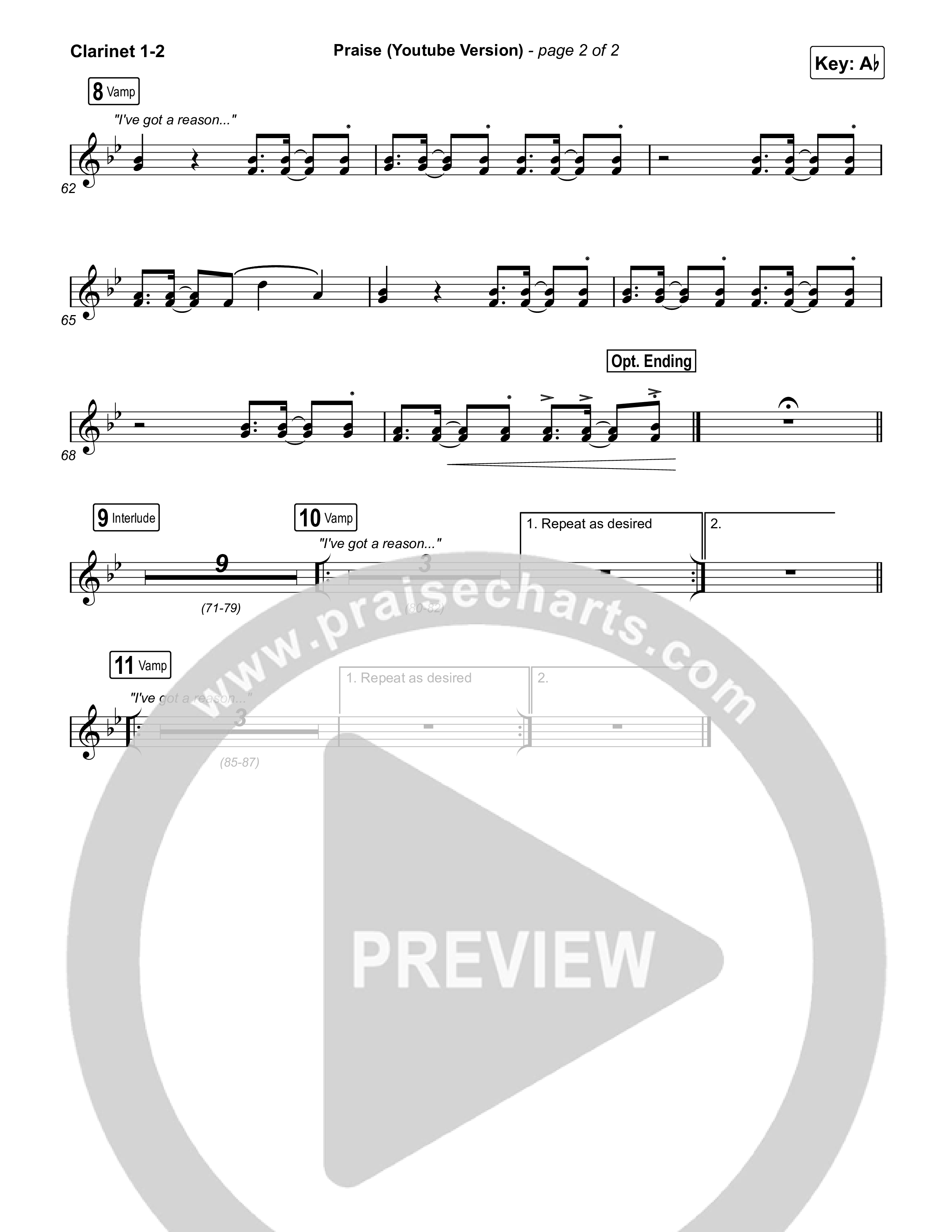 Praise Clarinet 1,2 (Elevation Worship / Elevation Choir)