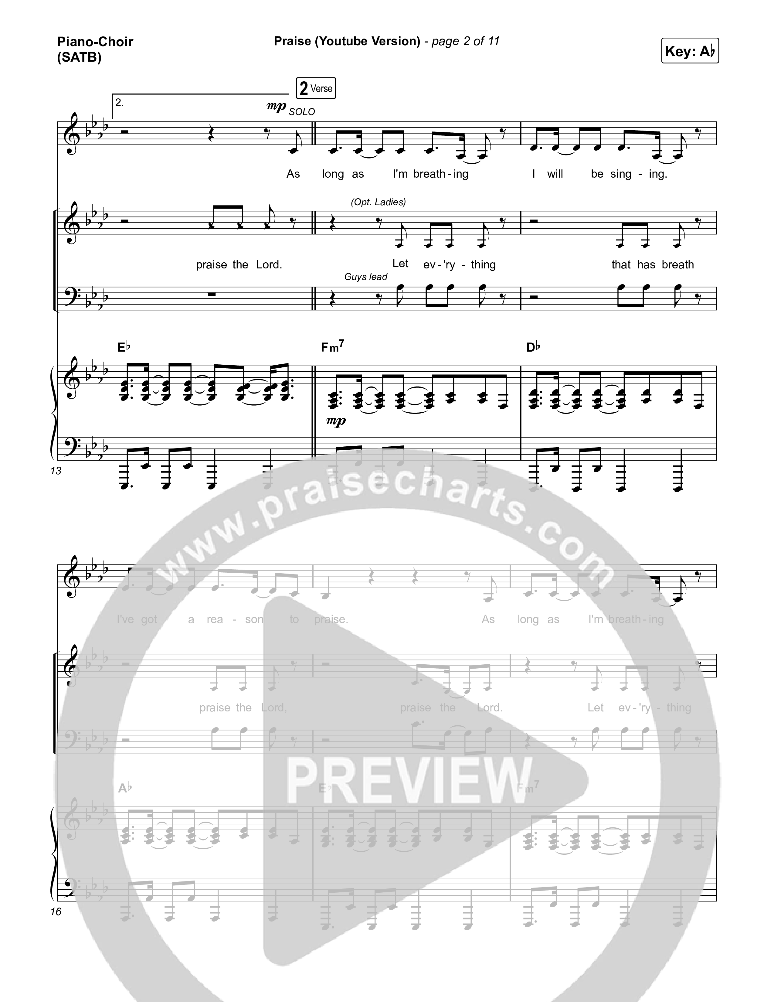 Praise Piano/Vocal (SATB) (Elevation Worship / Elevation Choir)