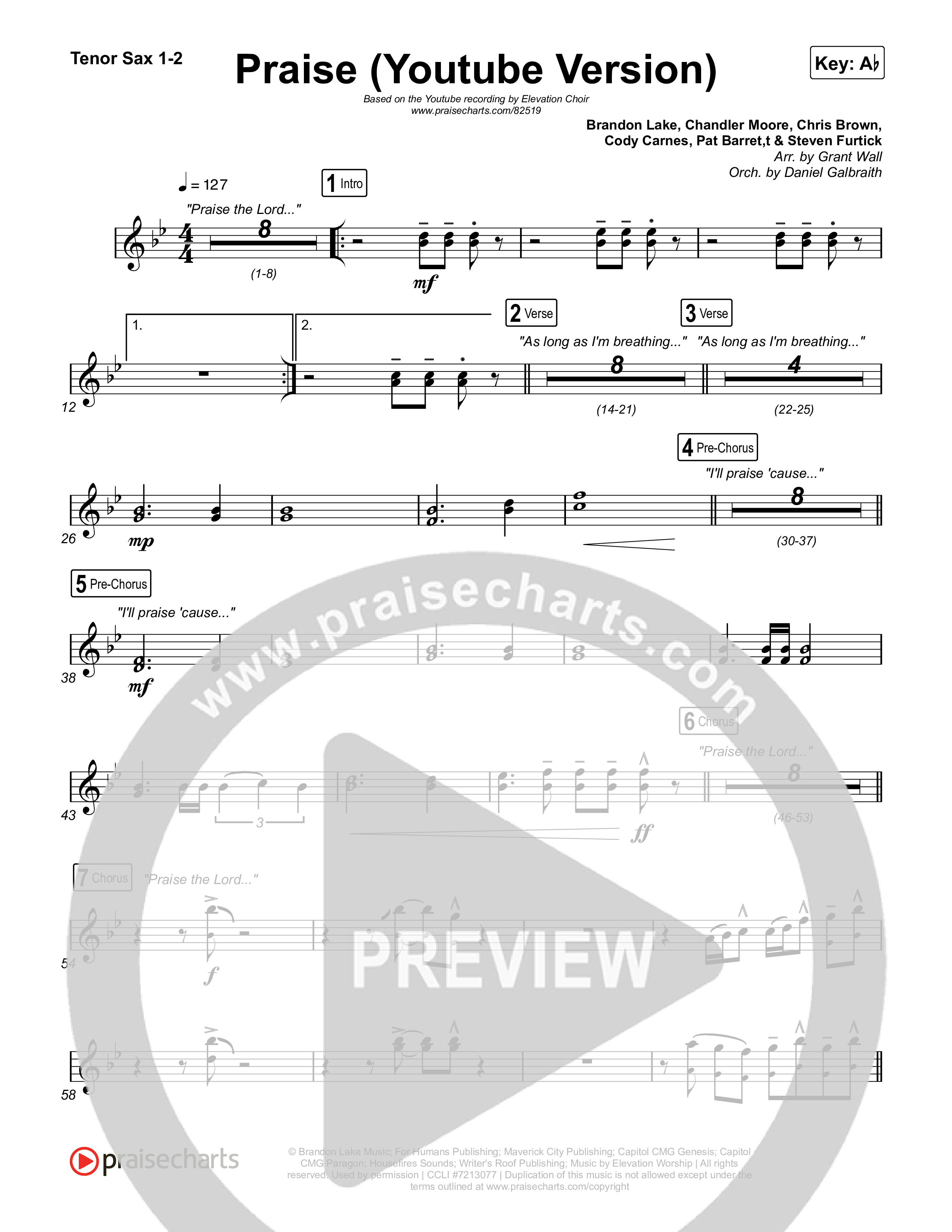 Praise Sax Pack (Elevation Worship / Elevation Choir)