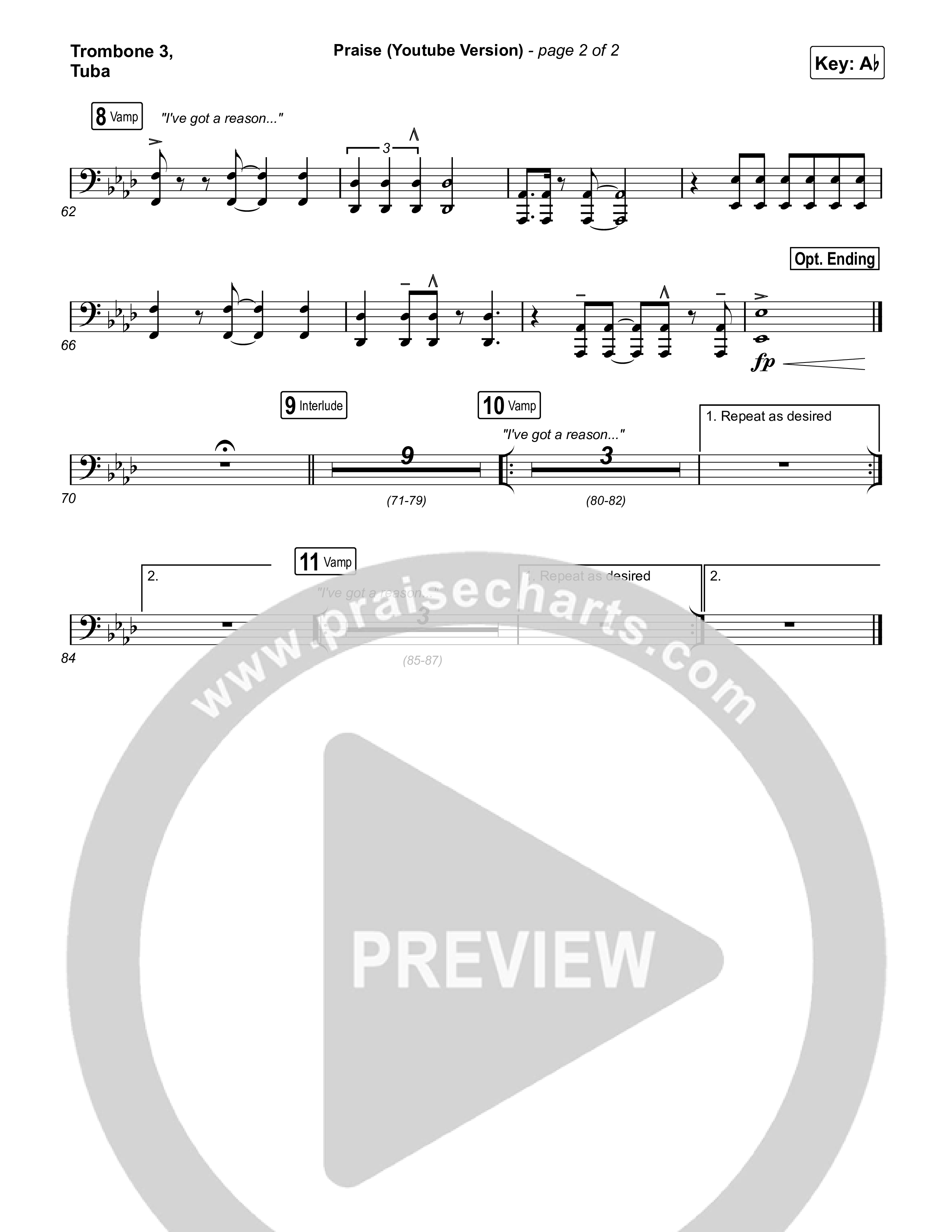 Praise Trombone 3/Tuba (Elevation Worship / Elevation Choir)