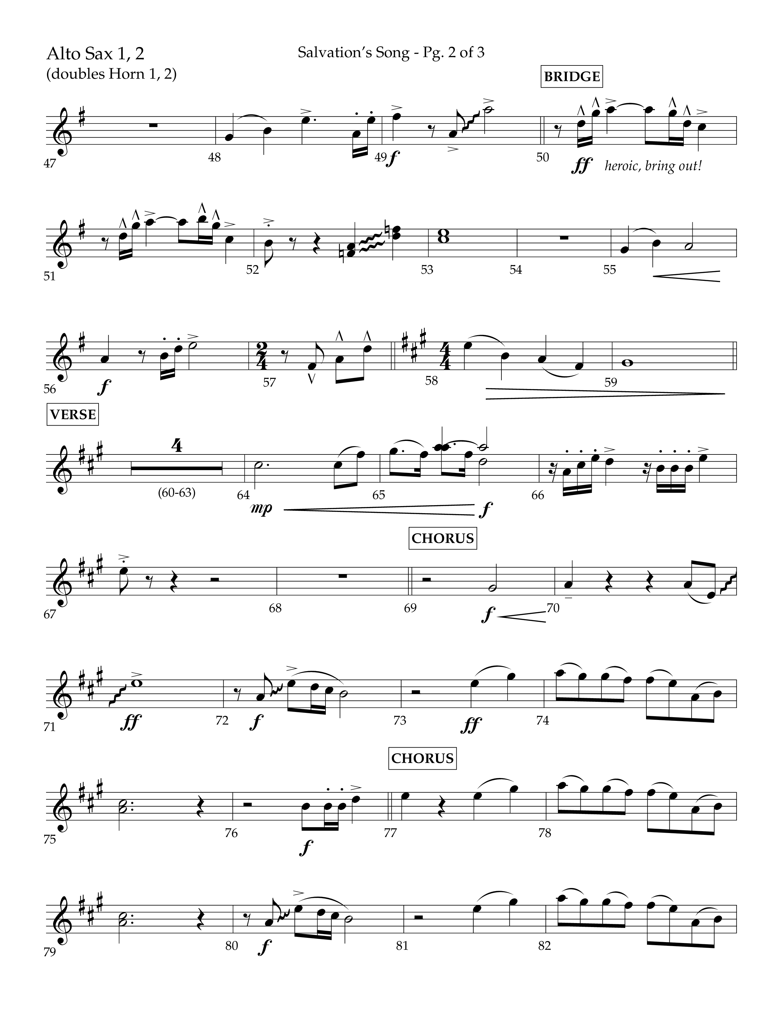 Loved Before The Dawn Of Time (Salvation's Song) (Choral Anthem SATB) Alto Sax 1/2 (Lifeway Choral / Arr. Joshua Spacht)