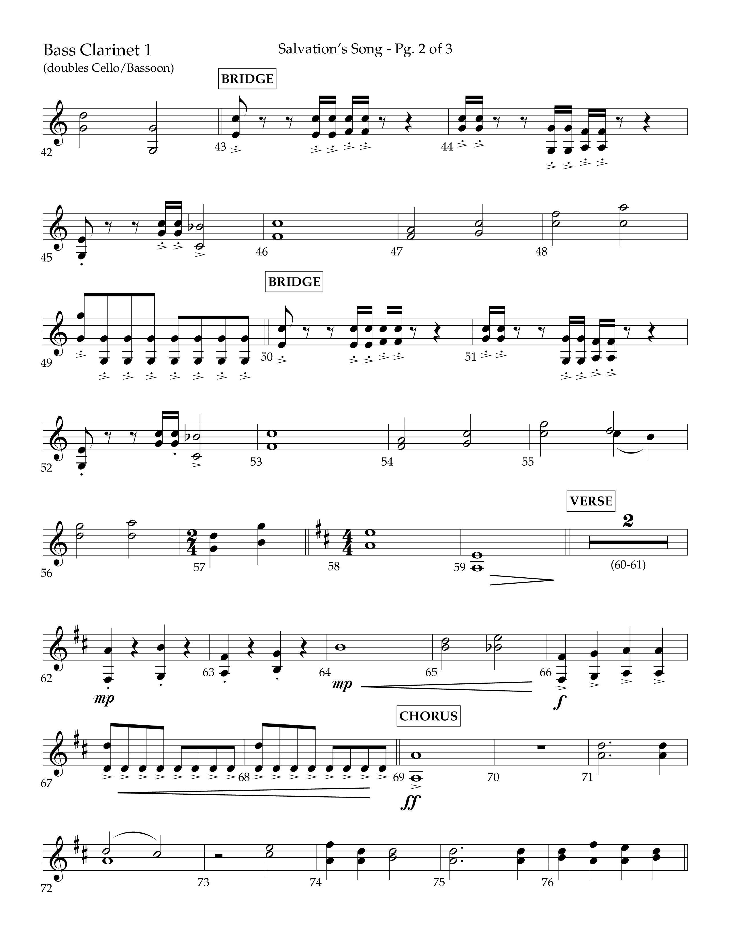 Loved Before The Dawn Of Time (Salvation's Song) (Choral Anthem SATB) Bass Clarinet (Lifeway Choral / Arr. Joshua Spacht)