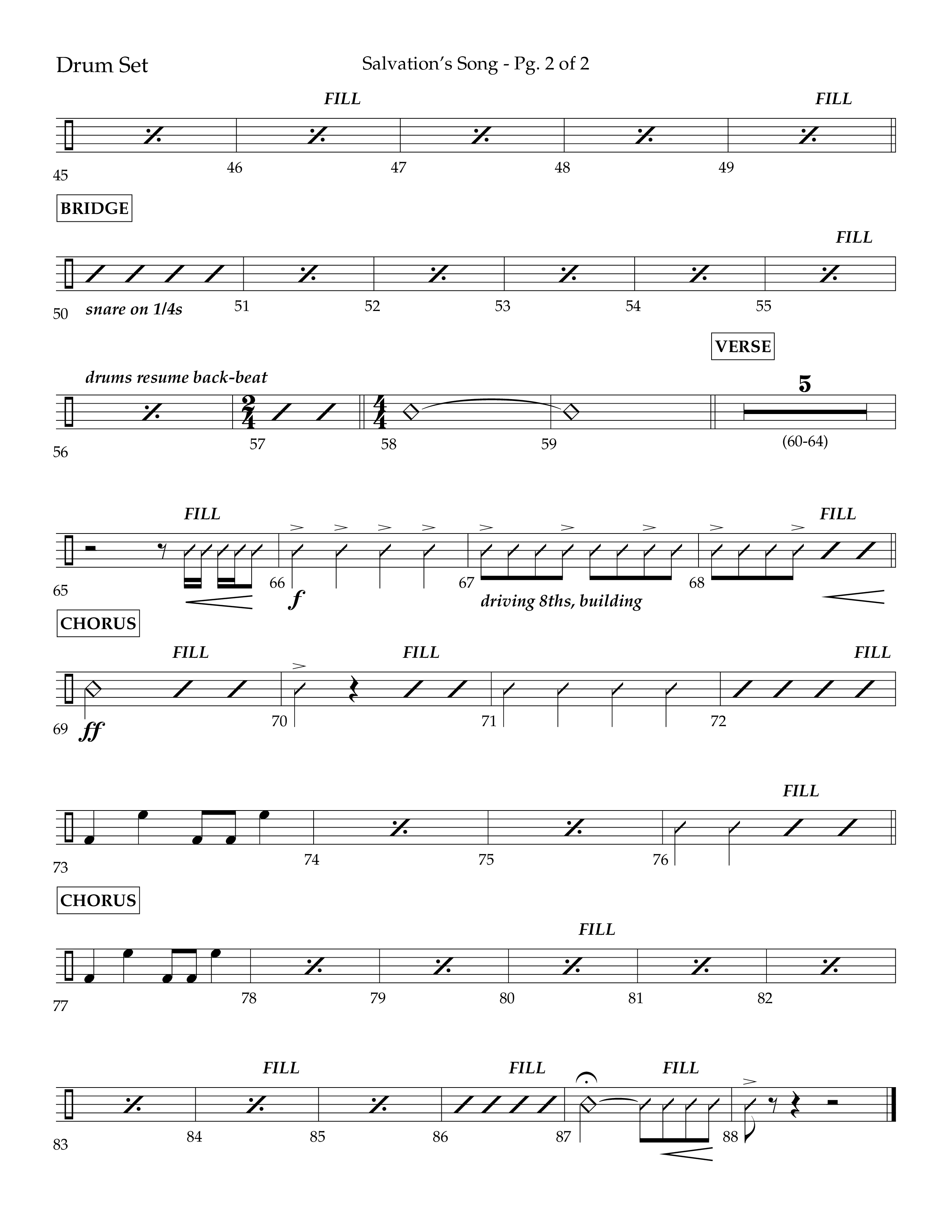 Loved Before The Dawn Of Time (Salvation's Song) (Choral Anthem SATB) Drum Set (Lifeway Choral / Arr. Joshua Spacht)