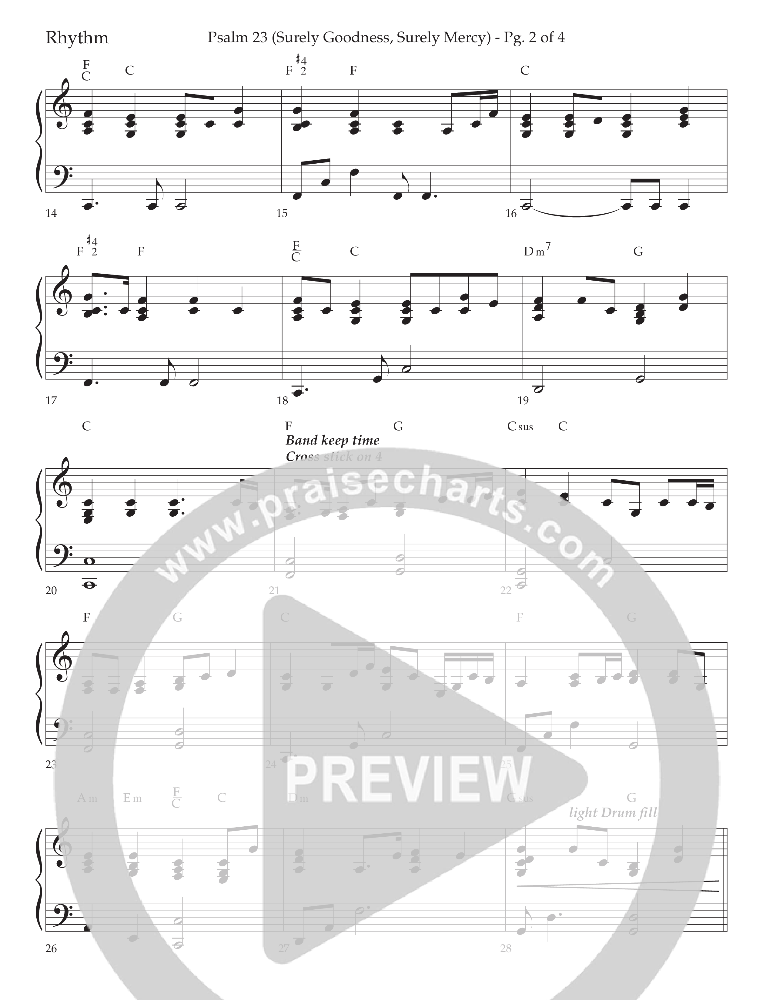 Psalm 23 (Surely Goodness) (Choral Anthem SATB) Lead Melody & Rhythm (Lifeway Choral / Arr. Craig Adams / Orch. Russell Mauldin)