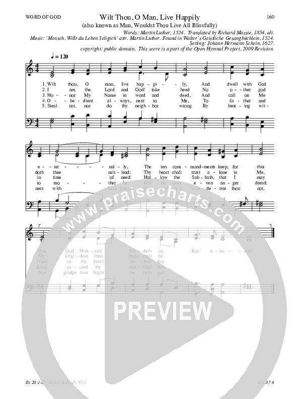 Wilt Thou O Man Live Happily Hymn Sheet (SATB) (Traditional Hymn)