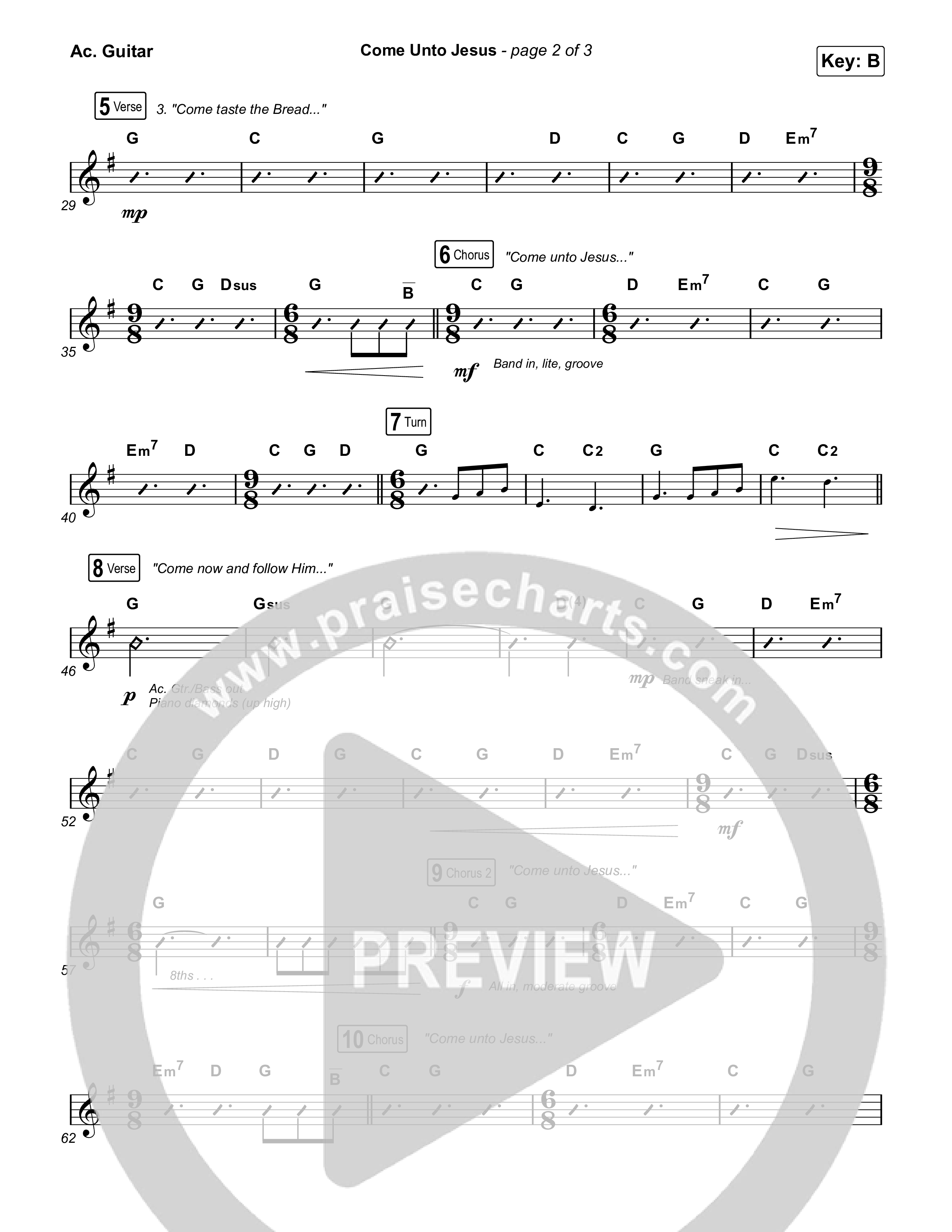 Come Unto Jesus (Acoustic) Acoustic Guitar (Keith & Kristyn Getty / Laura Story / Jordan Kauflin)