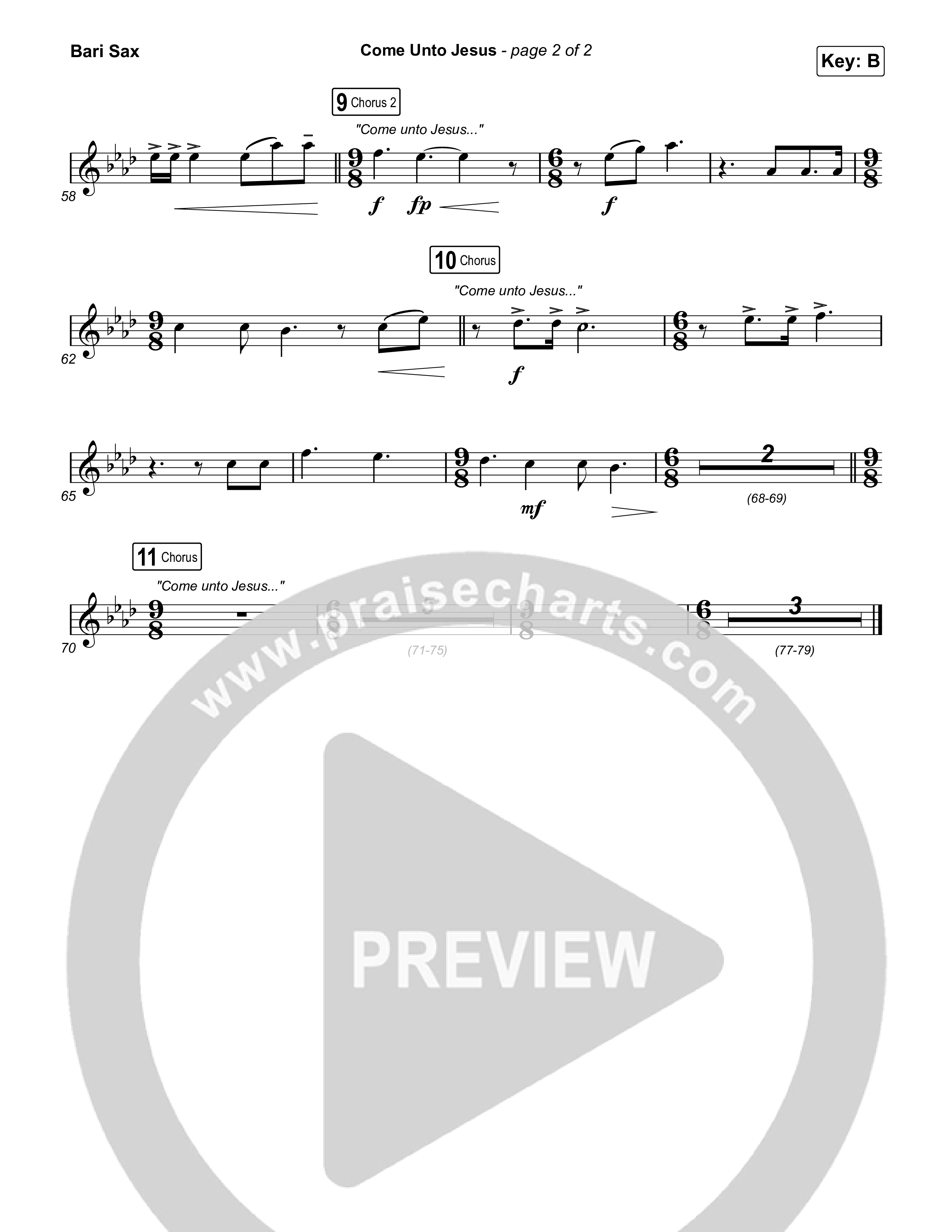 Come Unto Jesus (Acoustic) Bari Sax (Keith & Kristyn Getty / Laura Story / Jordan Kauflin)