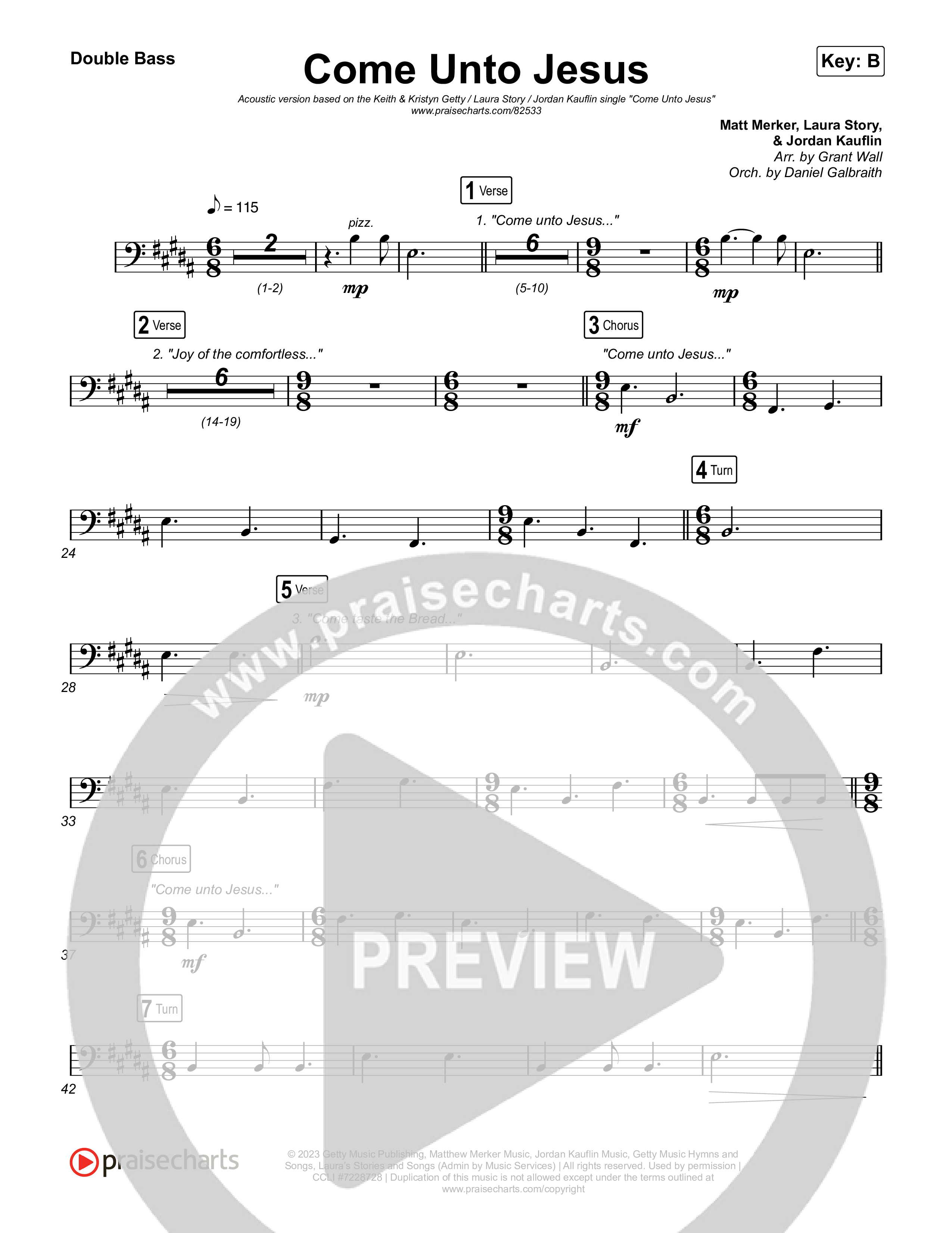 Come Unto Jesus (Acoustic) String Bass (Keith & Kristyn Getty / Laura Story / Jordan Kauflin)