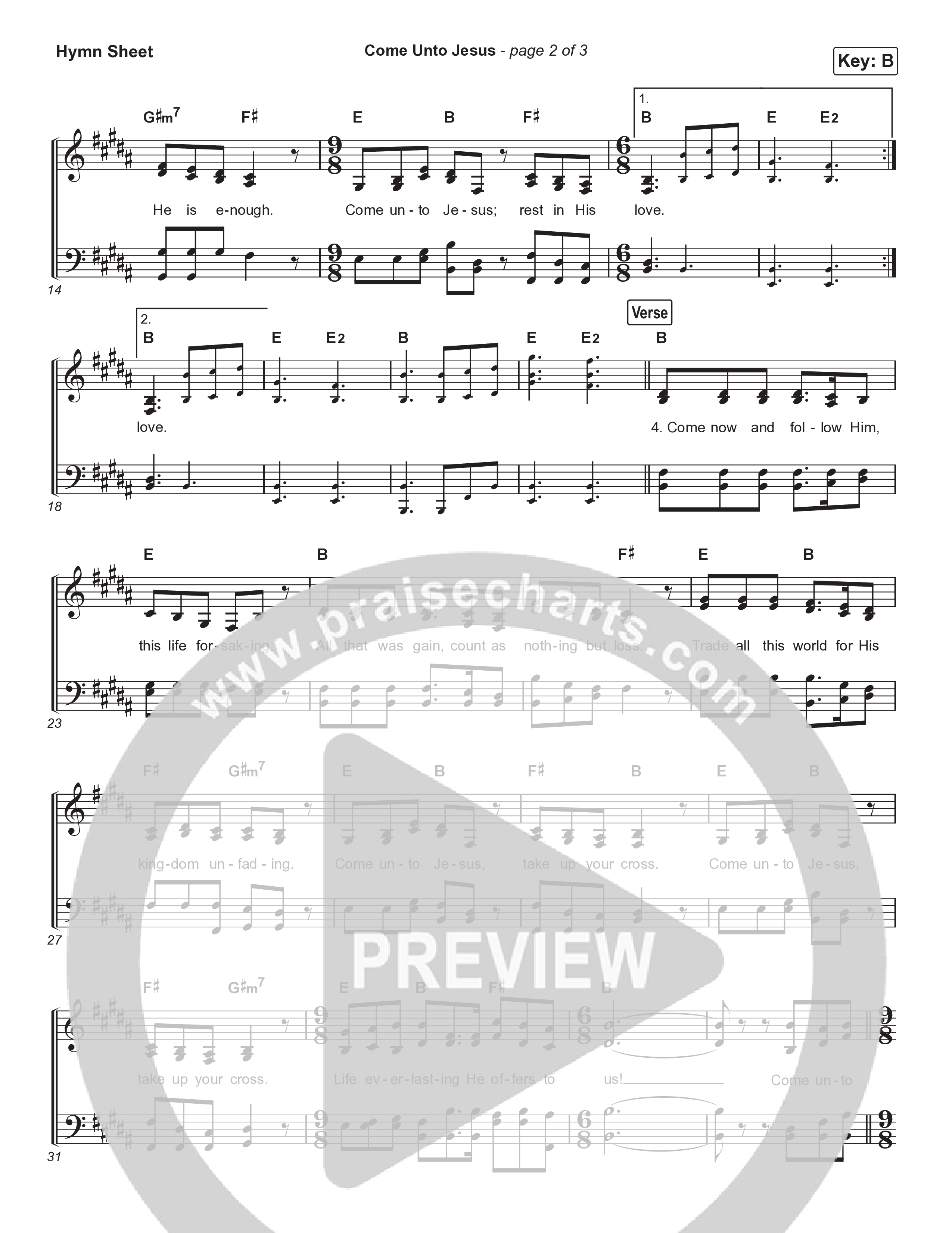 Come Unto Jesus (Acoustic) Hymn Sheet (Keith & Kristyn Getty / Laura Story / Jordan Kauflin)