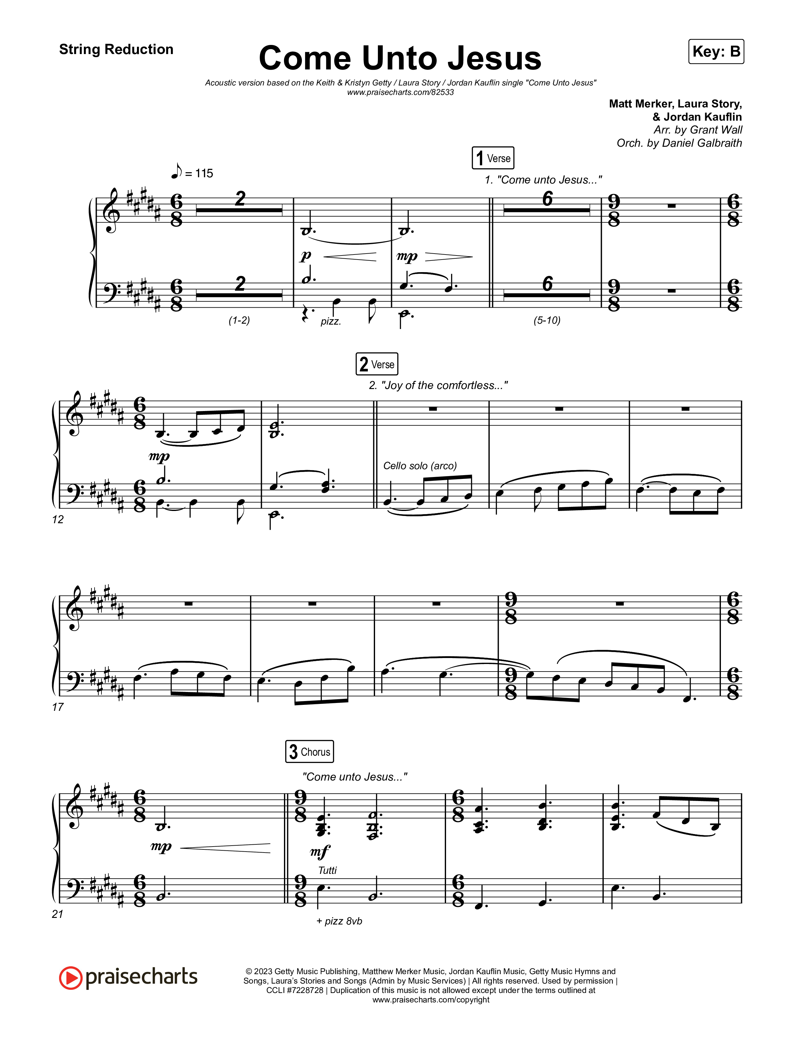 Come Unto Jesus (Acoustic) String Reduction (Keith & Kristyn Getty / Laura Story / Jordan Kauflin)