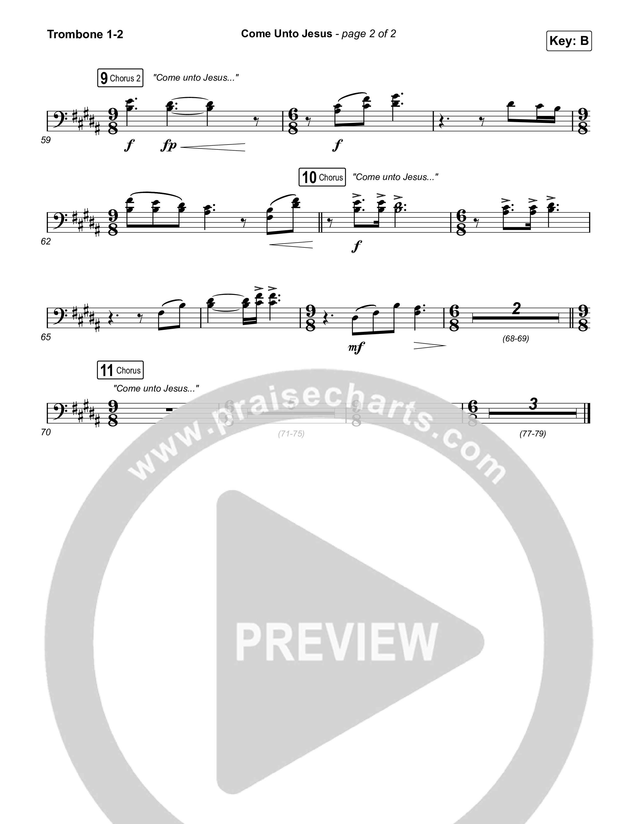 Come Unto Jesus (Acoustic) Trombone 1/2 (Keith & Kristyn Getty / Laura Story / Jordan Kauflin)