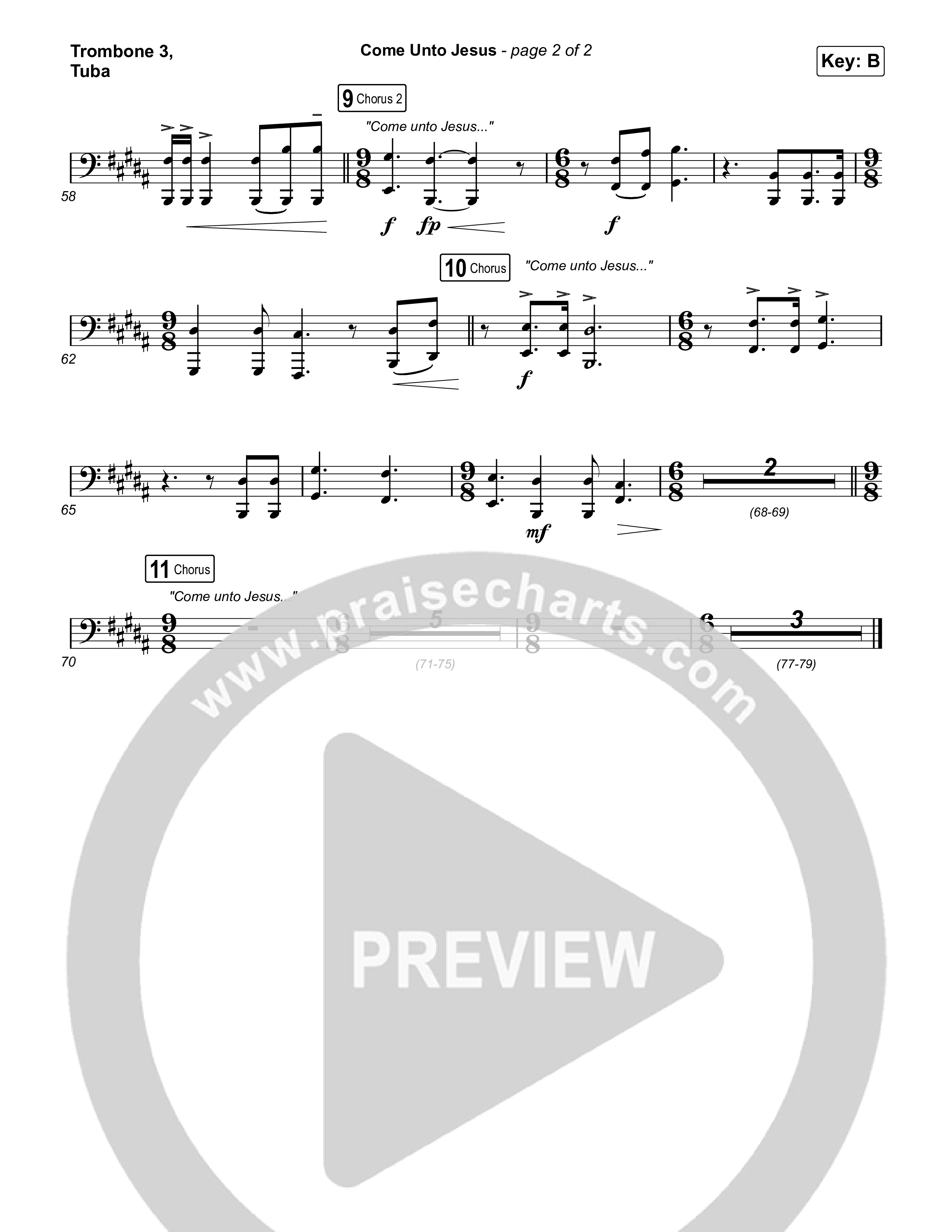 Come Unto Jesus (Acoustic) Trombone 3/Tuba (Keith & Kristyn Getty / Laura Story / Jordan Kauflin)