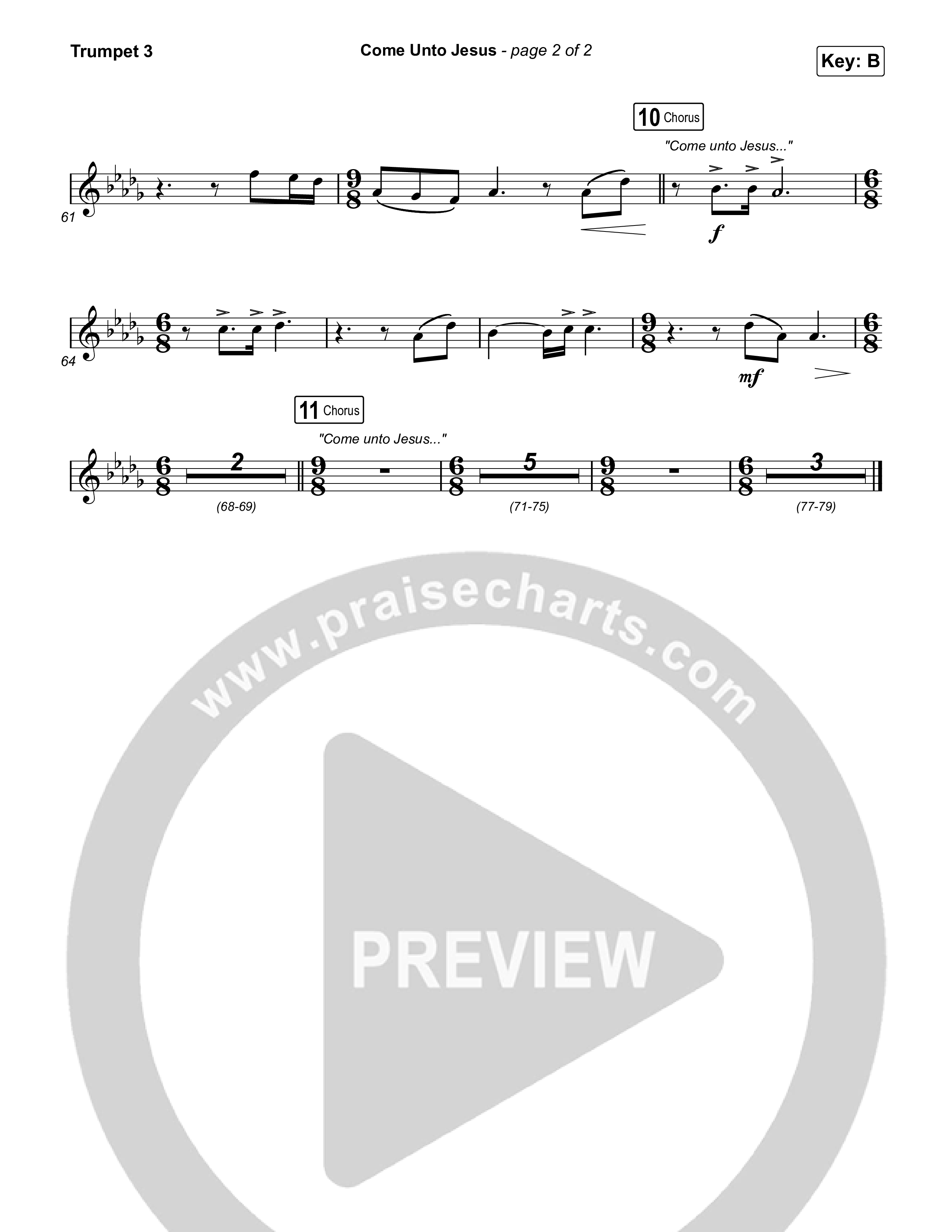 Come Unto Jesus (Acoustic) Trumpet 3 (Keith & Kristyn Getty / Laura Story / Jordan Kauflin)