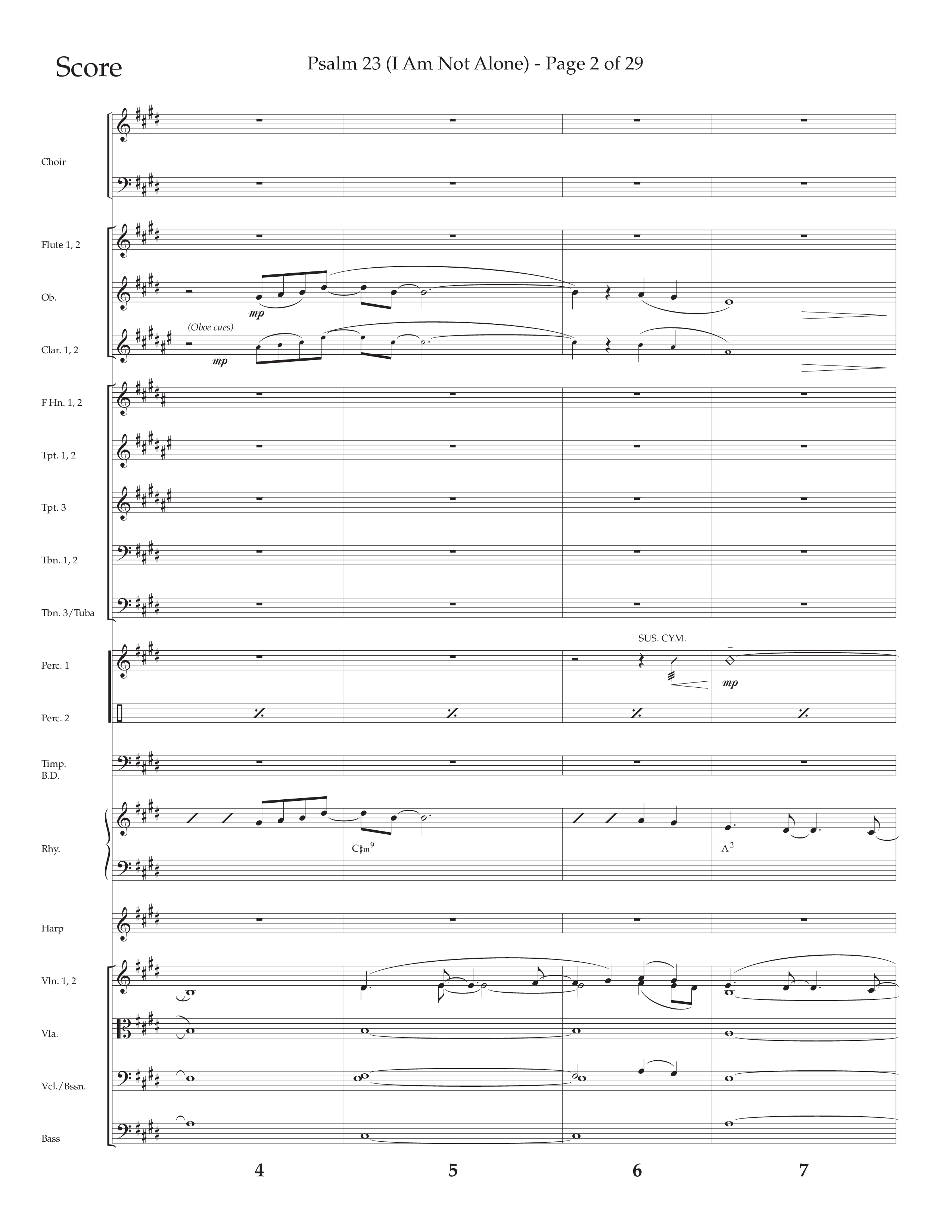 Psalm 23 (I Am Not Alone) (Choral Anthem SATB) Orchestration (Lifeway Choral / Arr. Cliff Duren)