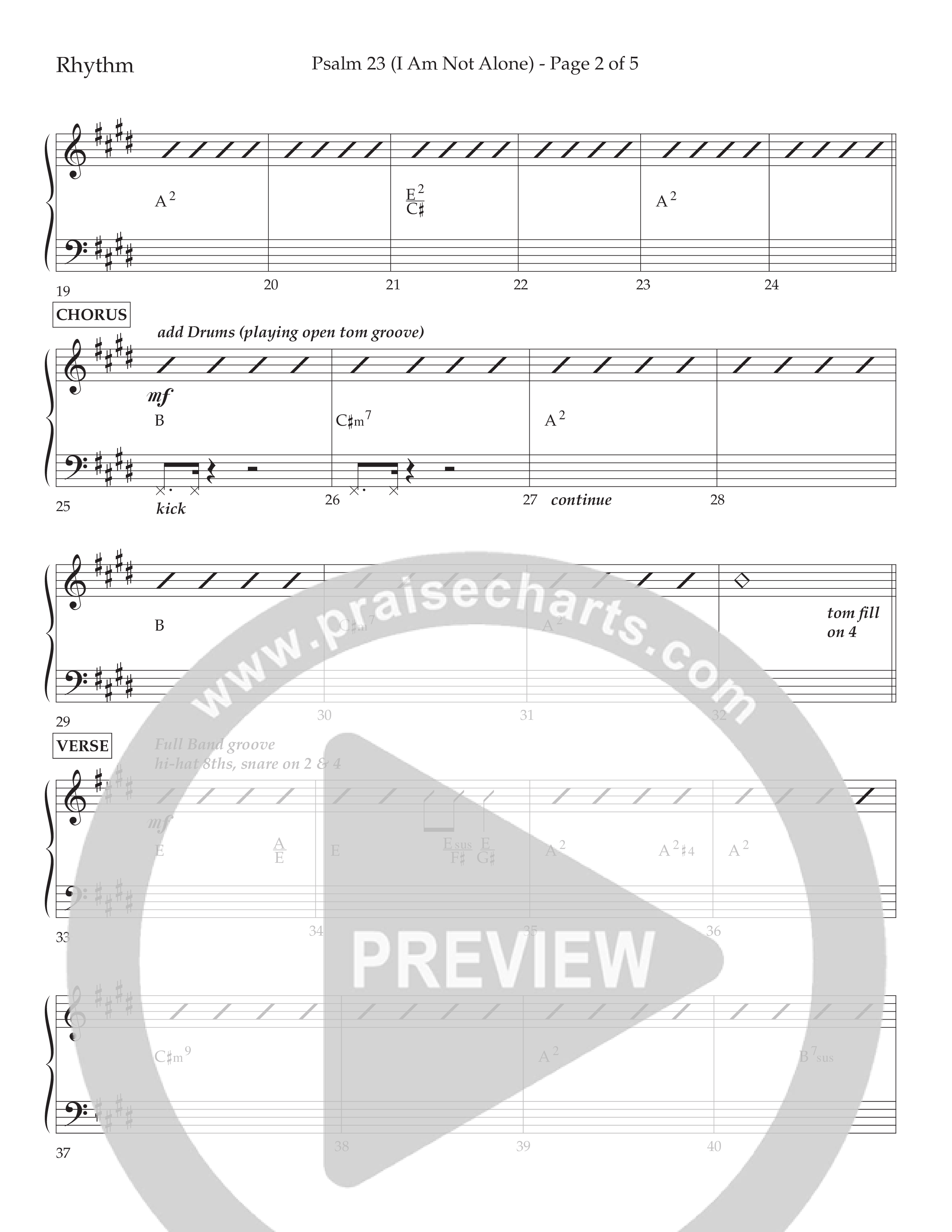 Psalm 23 (I Am Not Alone) (Choral Anthem SATB) Lead Melody & Rhythm (Lifeway Choral / Arr. Cliff Duren)