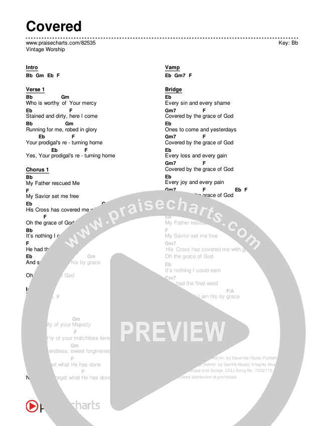 Covered Chord Chart (Vintage Worship)
