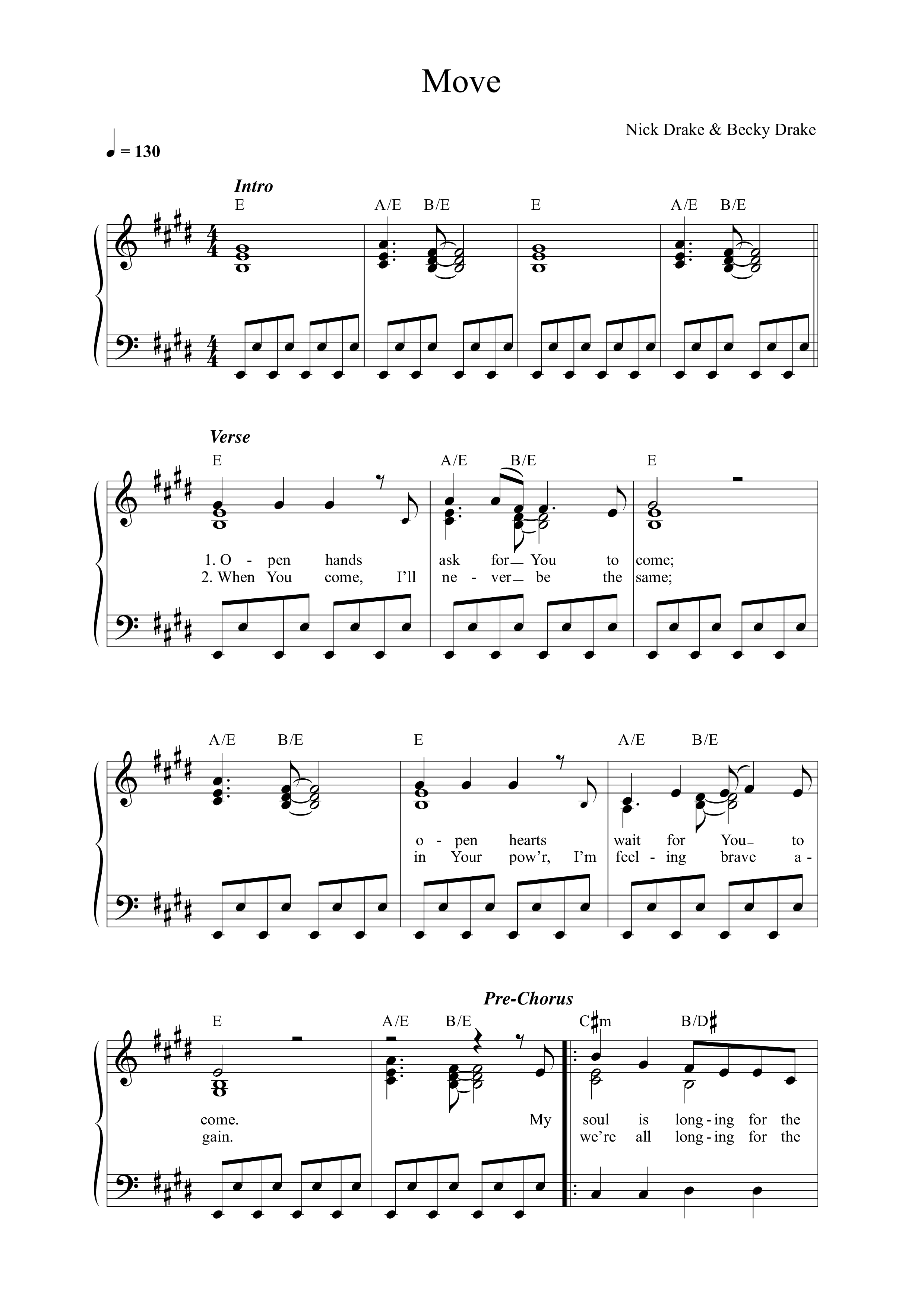 Move (Live) Lead Sheet Melody (Worship For Everyone / Nick & Becky Drake / Daisy Drake)