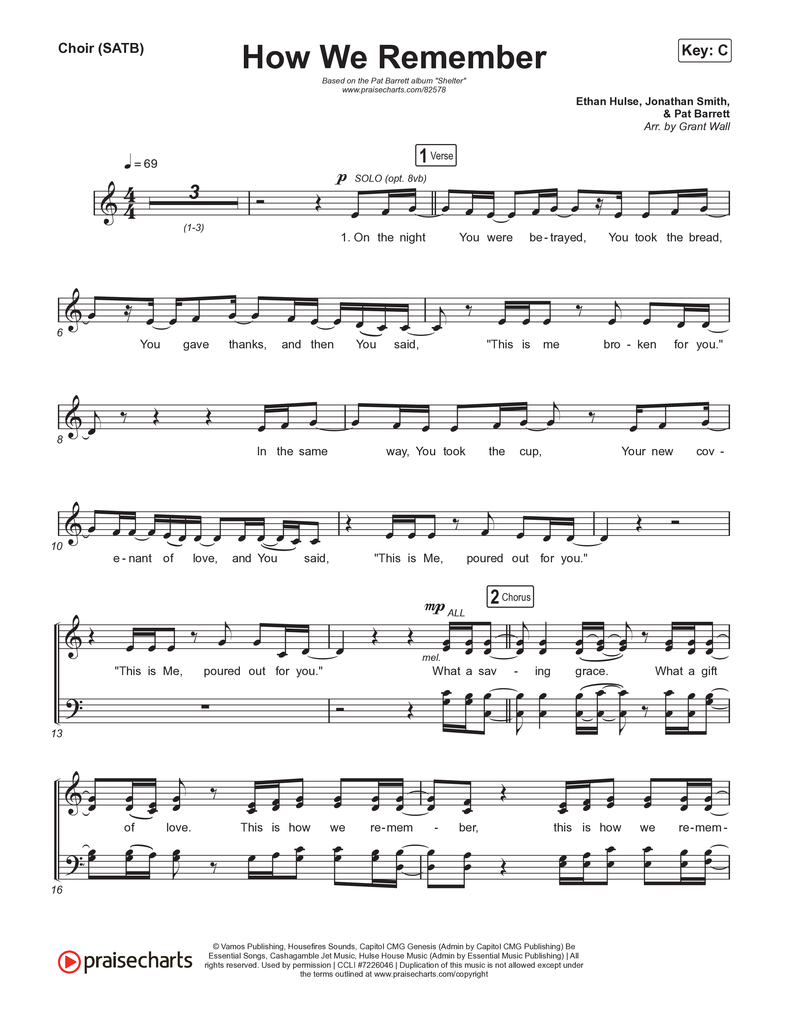 How We Remember Choir Sheet (SATB) (Pat Barrett)