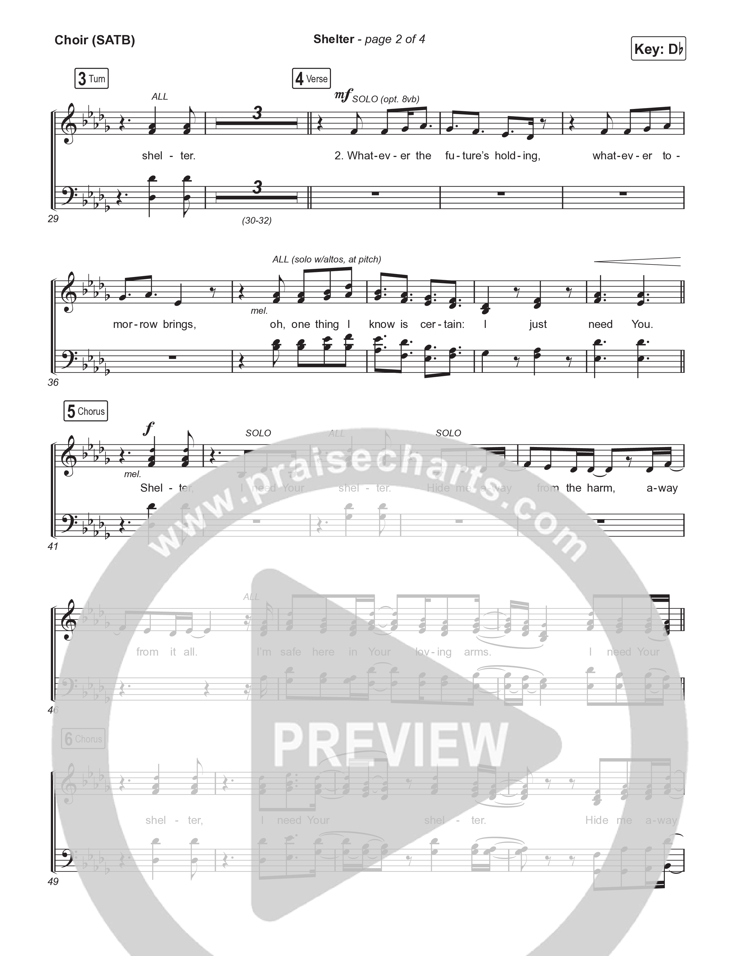 Shelter Choir Sheet (SATB) (Pat Barrett)