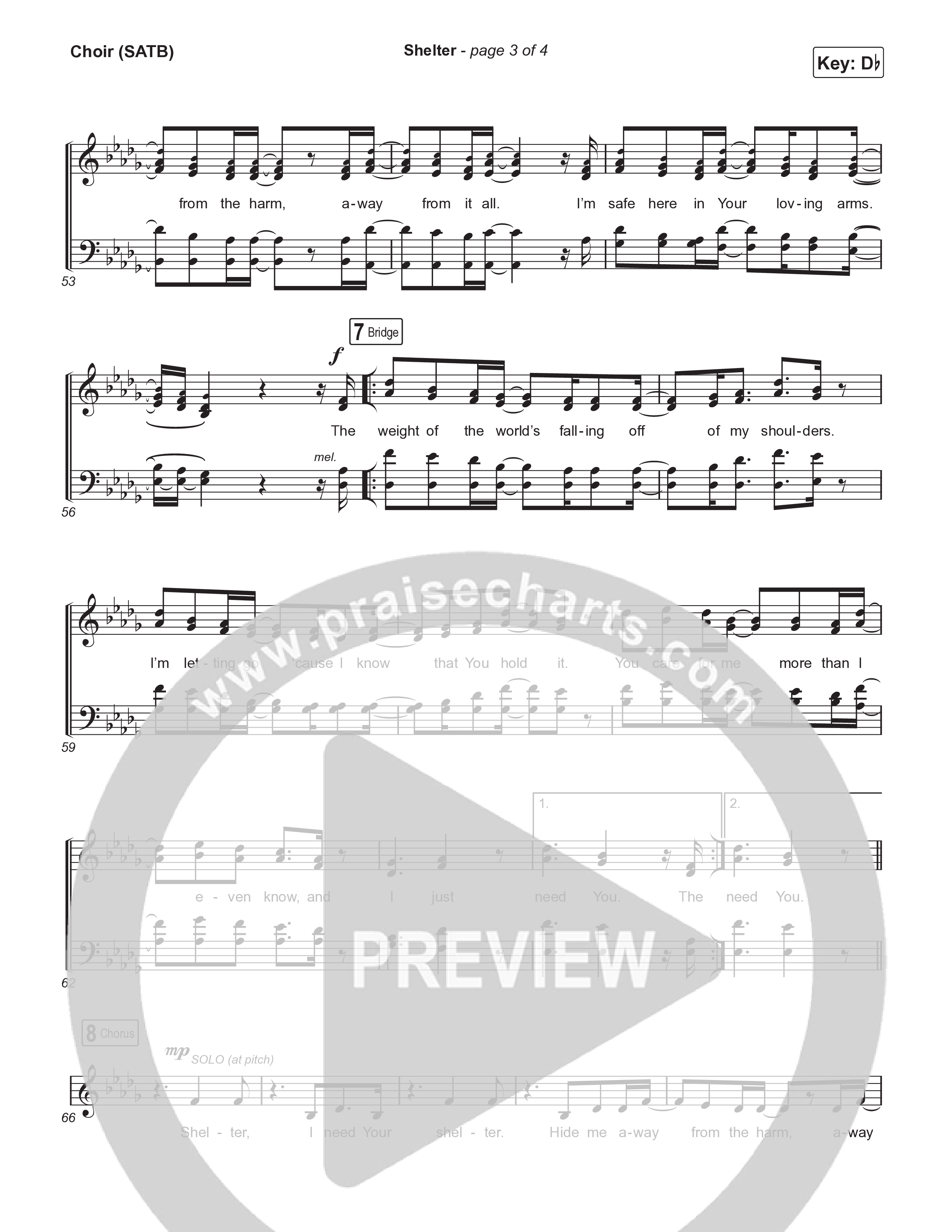 Shelter Choir Sheet (SATB) (Pat Barrett)