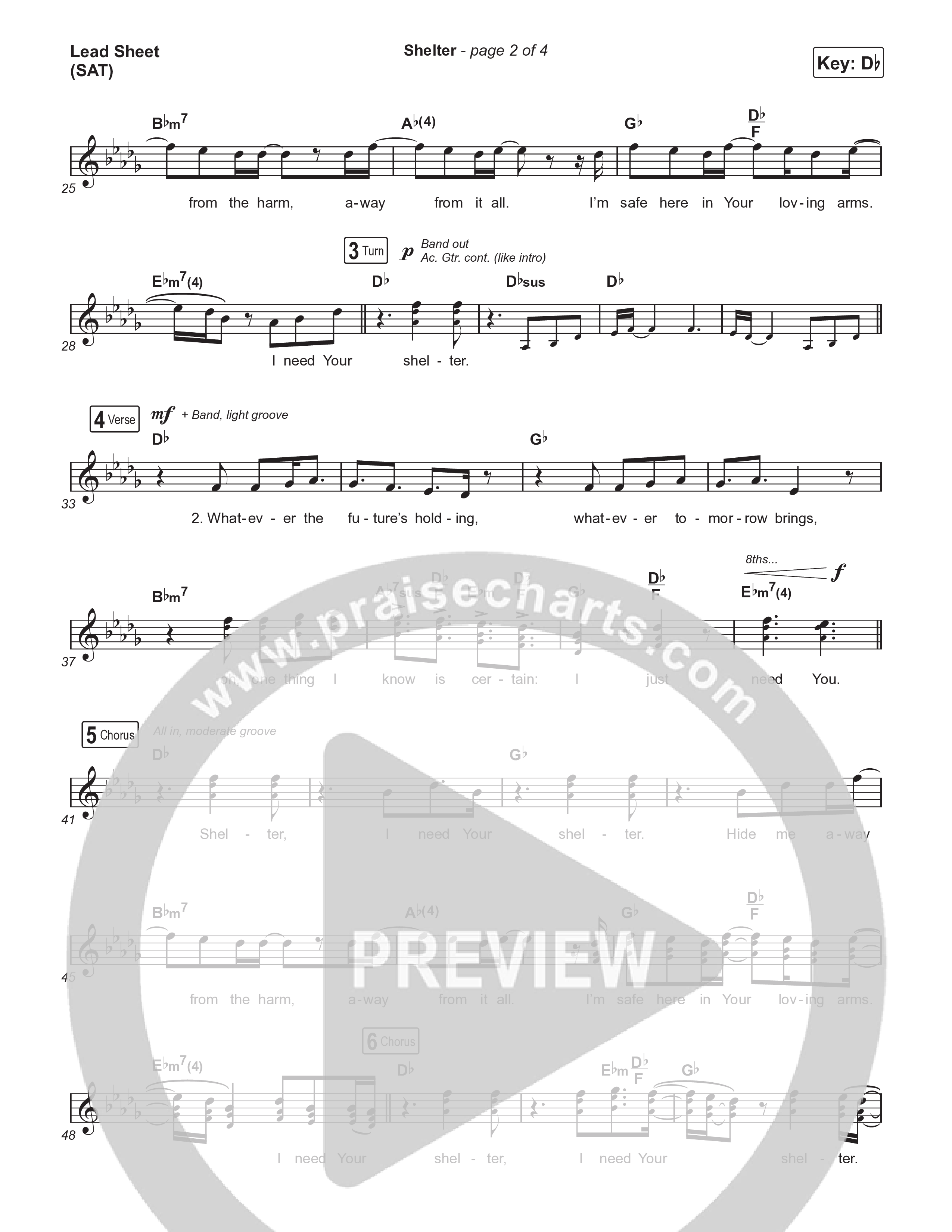 Shelter Lead Sheet (SAT) (Pat Barrett)