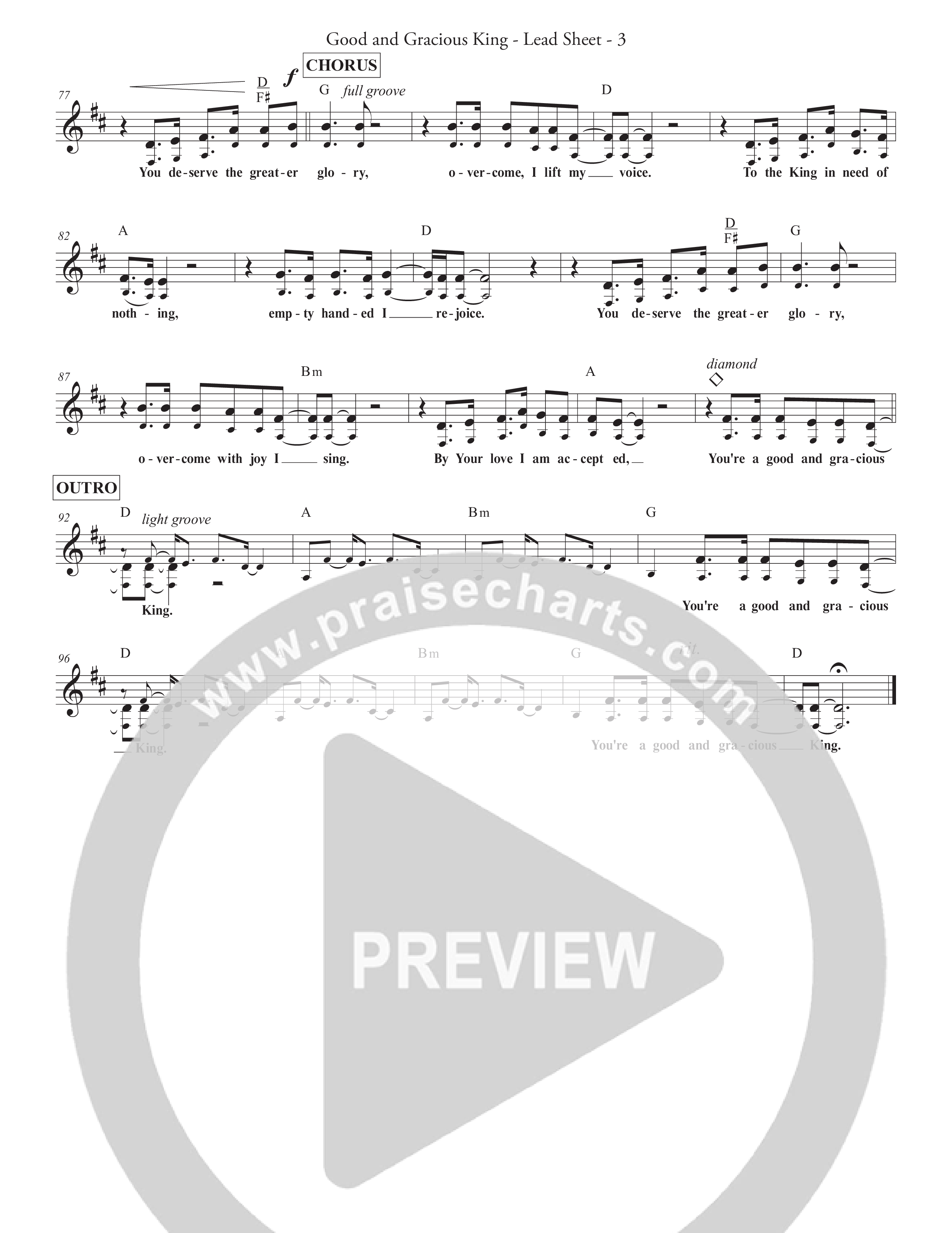 Good And Gracious King Lead Sheet (SAT) (Redemption Worship)