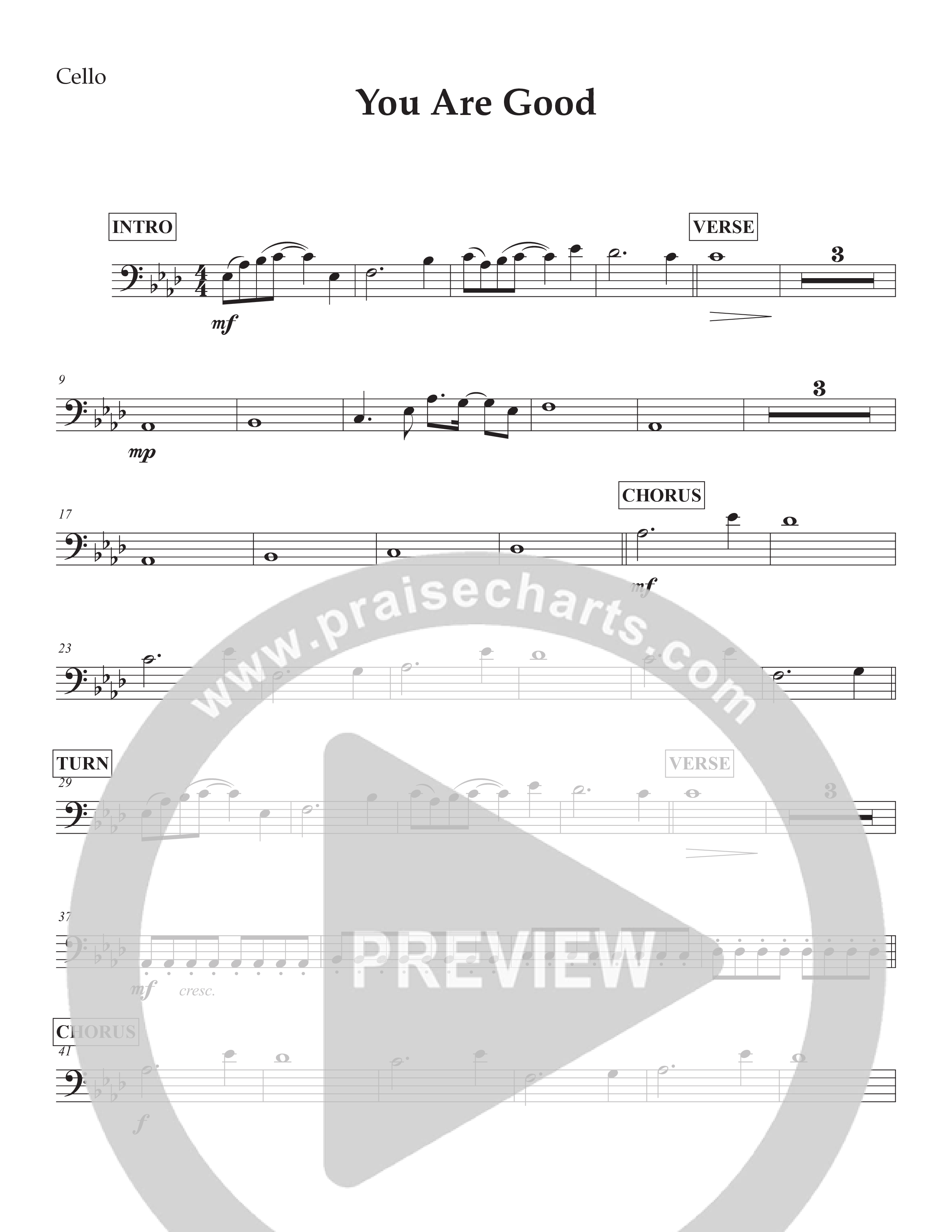 You Are Good Cello Sheet Music PDF (Redemption Worship) PraiseCharts