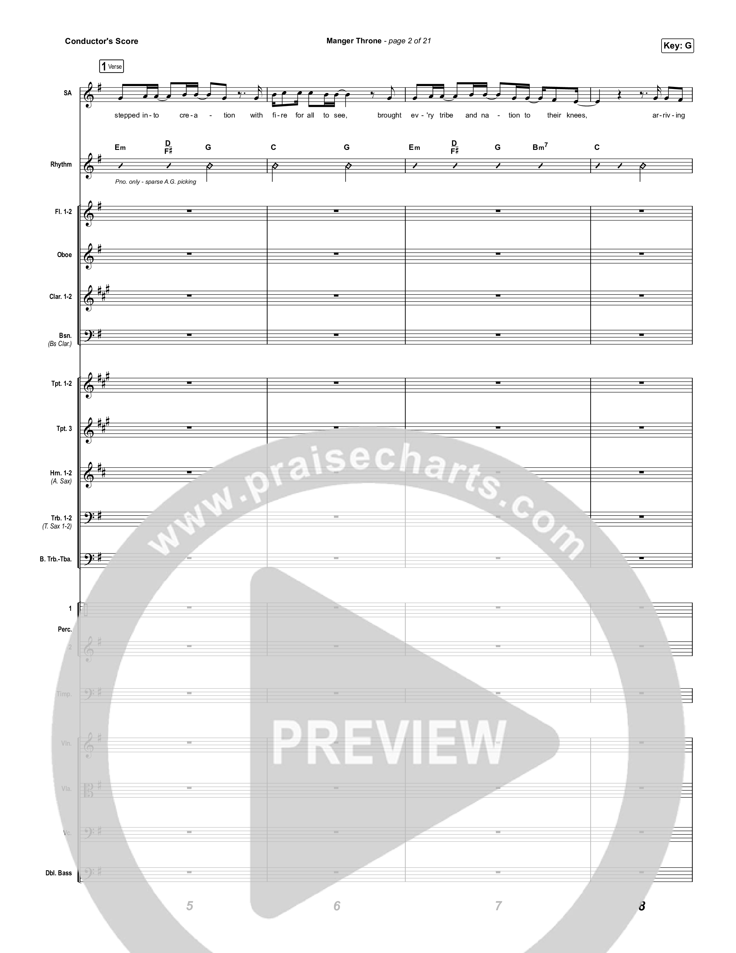 Manger Throne Conductor's Score (Phil Wickham)